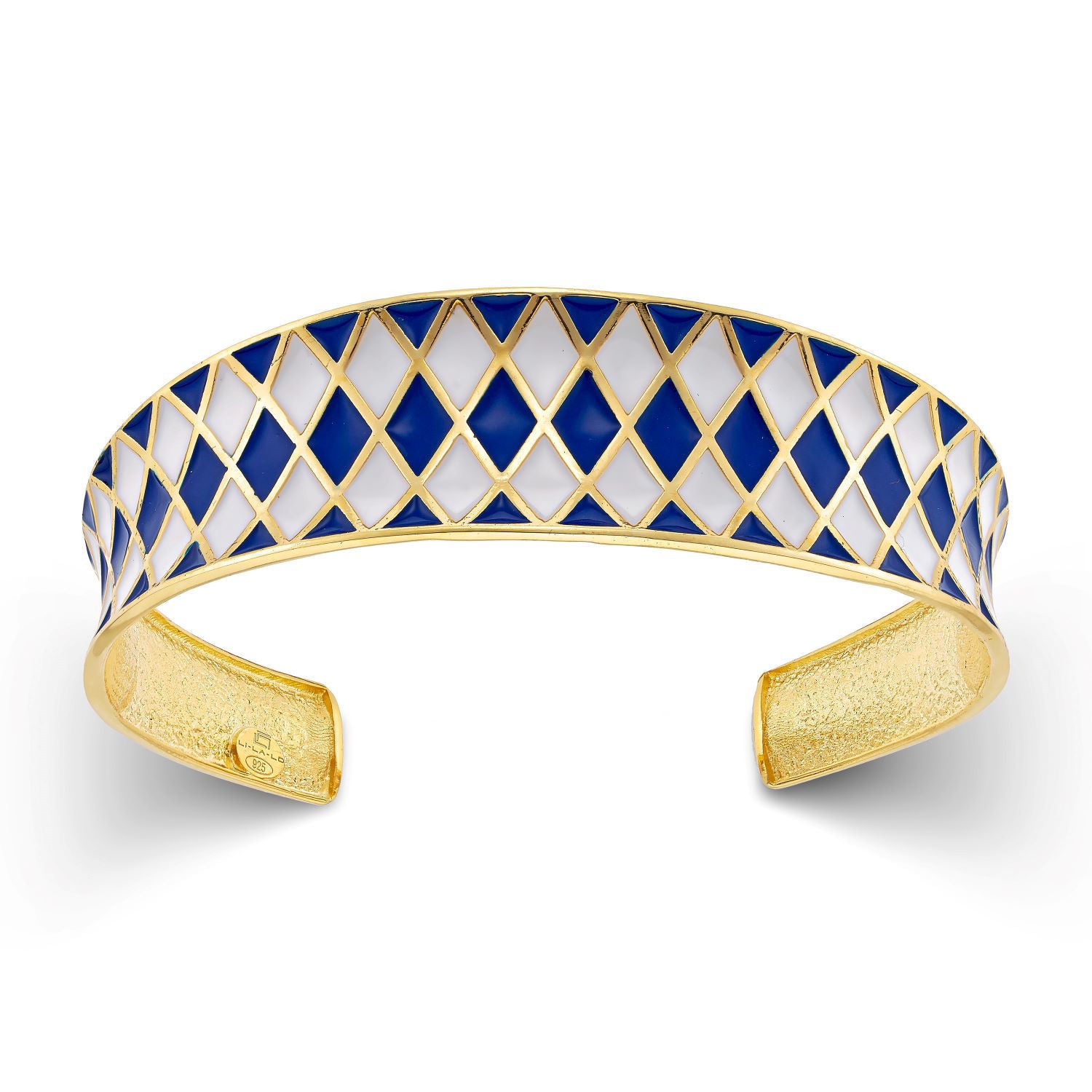 Βραχιόλι Pop 23 από επιχρυσωμένο ασήμι 925° με λευκό και μπλε σμάλτο Εικόνα 1