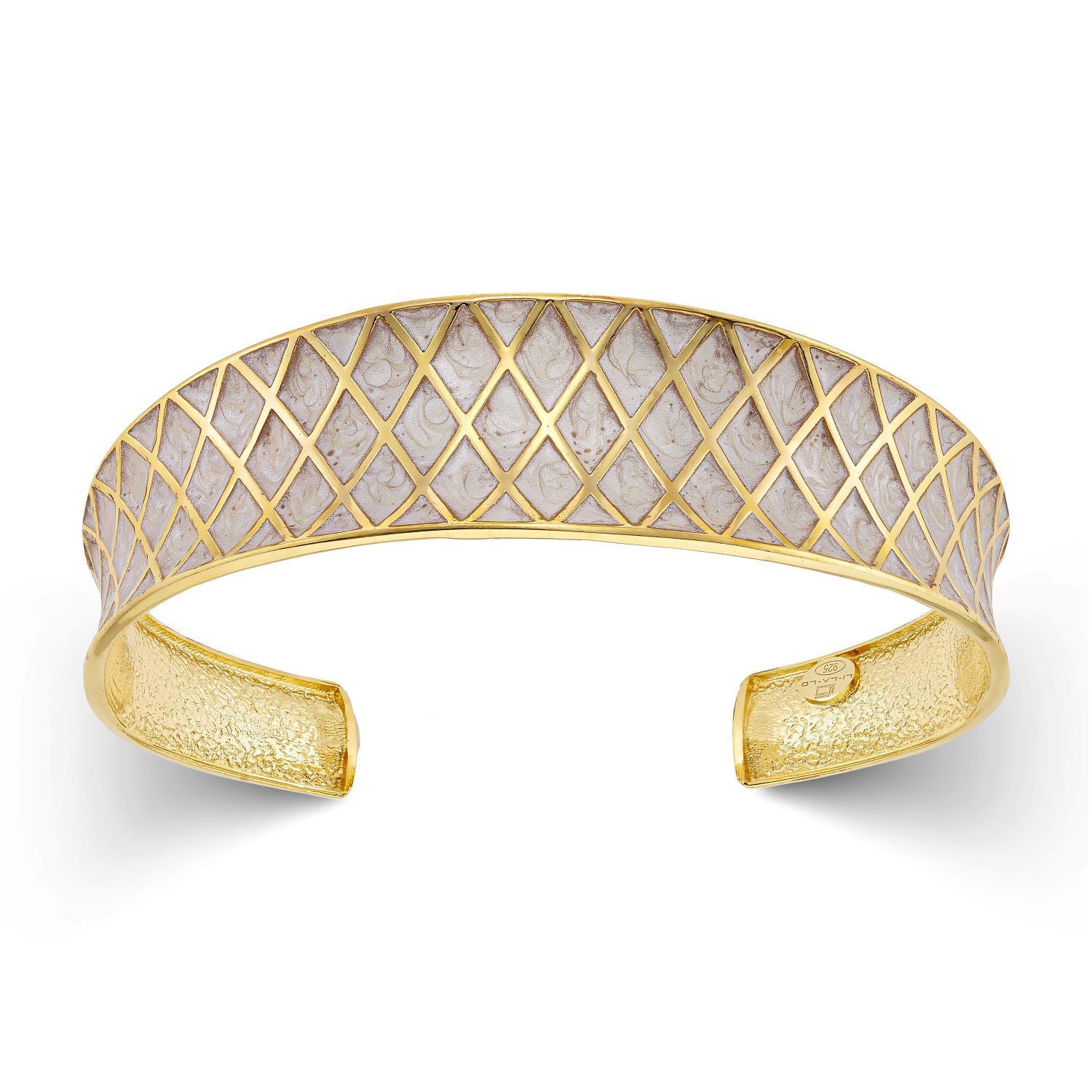 Βραχιόλι Pop 23 από επιχρυσωμένο ασήμι 925° με λευκό περλέ σμάλτο Εικόνα 1