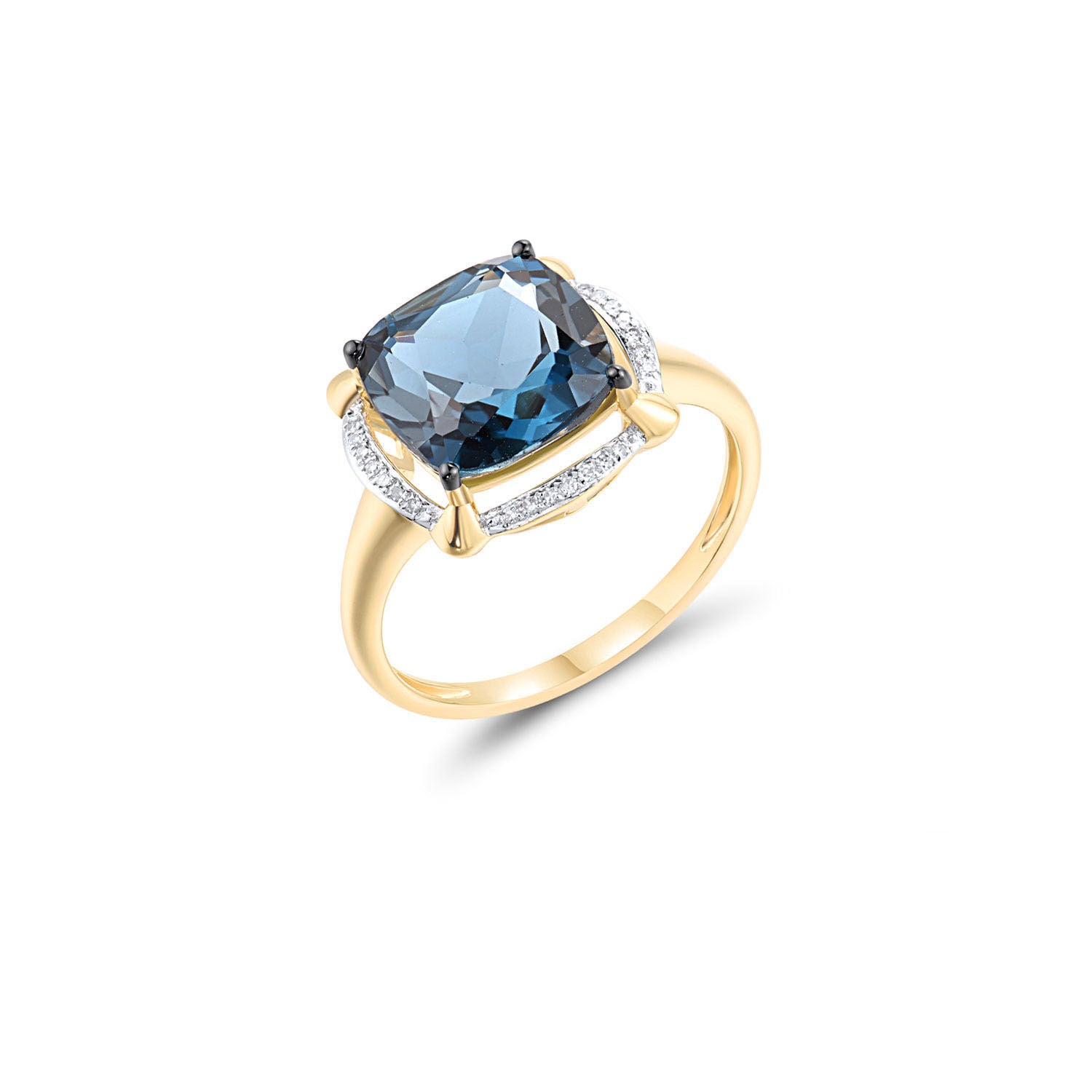 Δαχτυλίδι Secret Garden από χρυσό 18K με London blue topaz και διαμάντια μπριγιάν Εικόνα 1