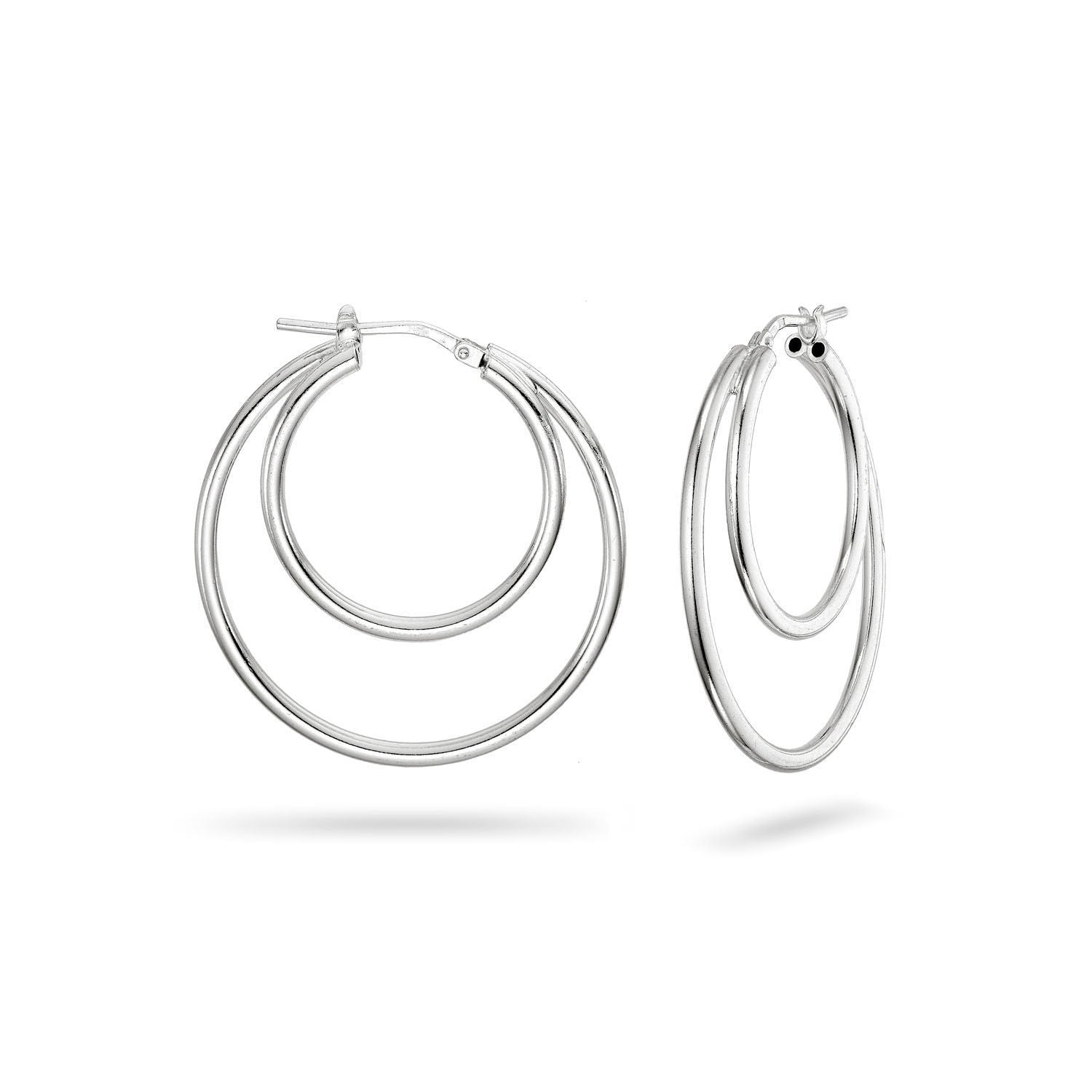 Σκουλαρίκια κρίκοι Reflections από ασήμι 925° Εικόνα 1