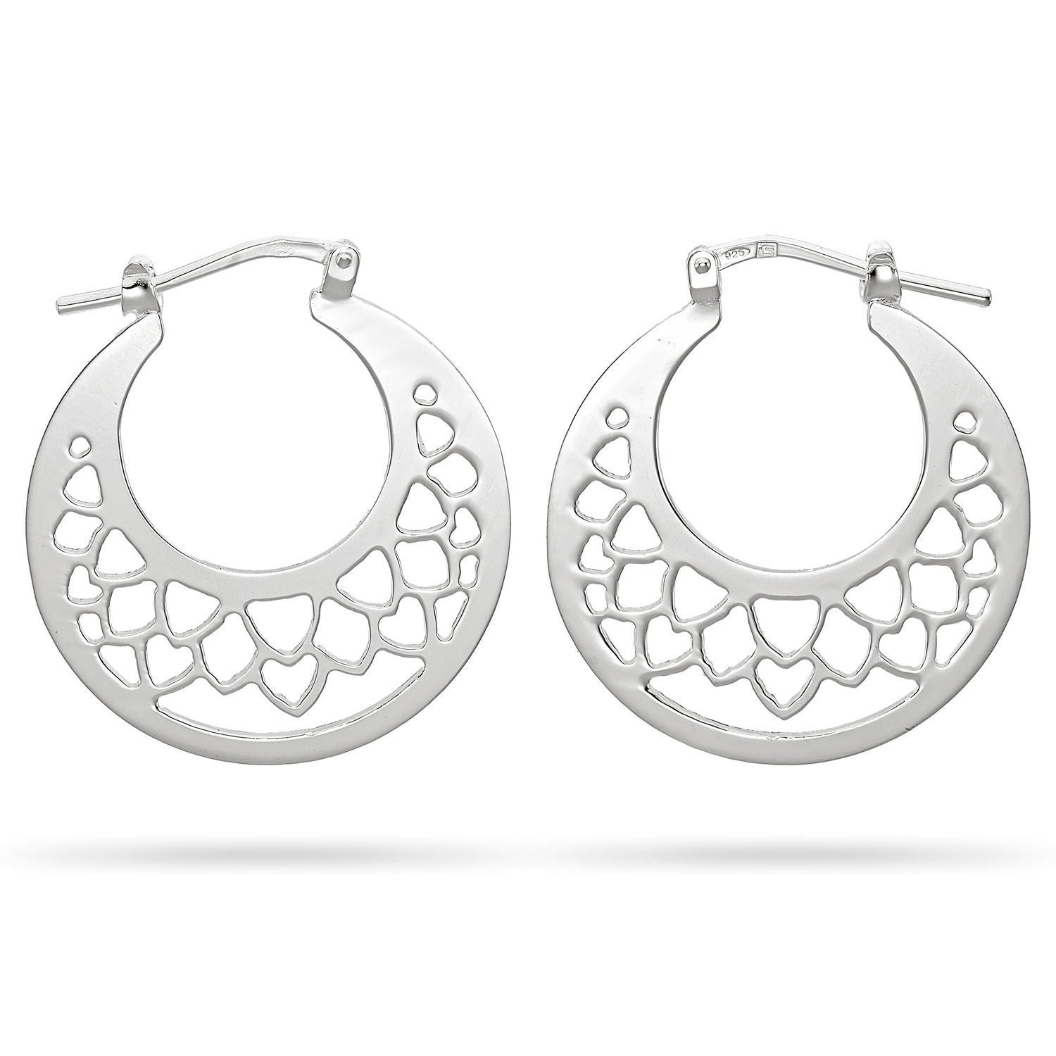 Σκουλαρίκια κρίκοι Arabesque από ασήμι 925° Εικόνα 1