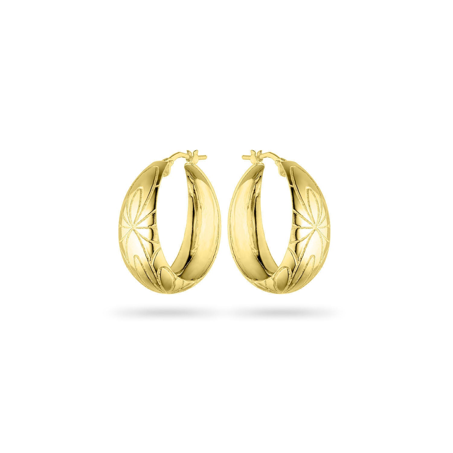 Σκουλαρίκια κρίκοι Reflections από επιχρυσωμένο ασήμι 925° Εικόνα 1