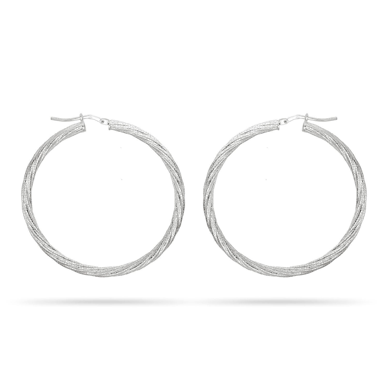 Σκουλαρίκια κρίκοι Reflections από ασήμι 925° Εικόνα 1