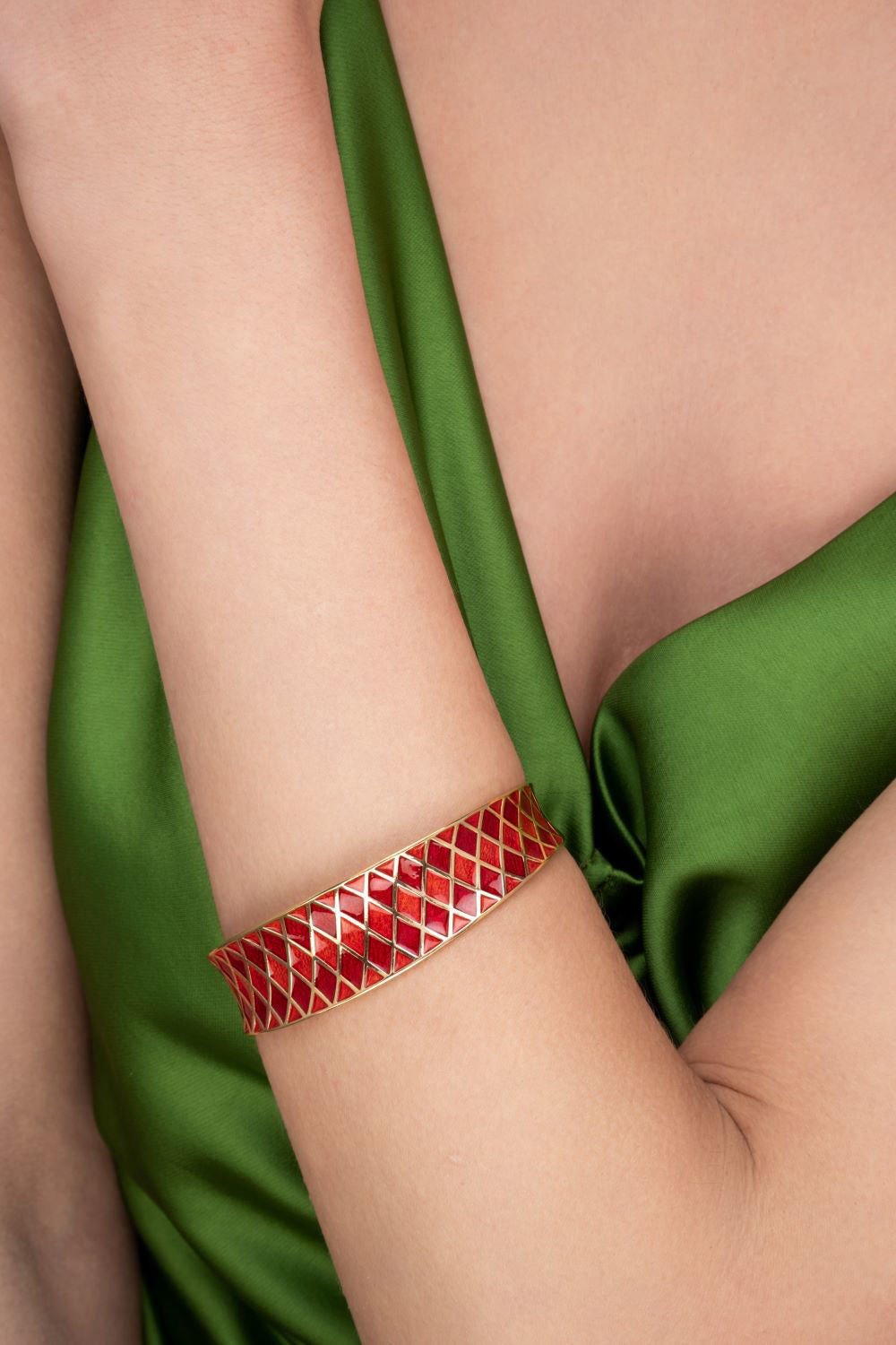 Βραχιόλι Pop 23 από επιχρυσωμένο ασήμι 925° με κόκκινο σμάλτο Εικόνα 2