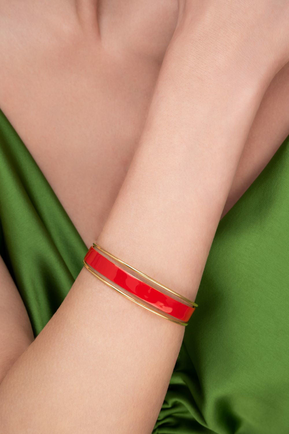 Βραχιόλι Pop 23 από επιχρυσωμένο ασήμι 925° με κόκκινο σμάλτο Εικόνα 2