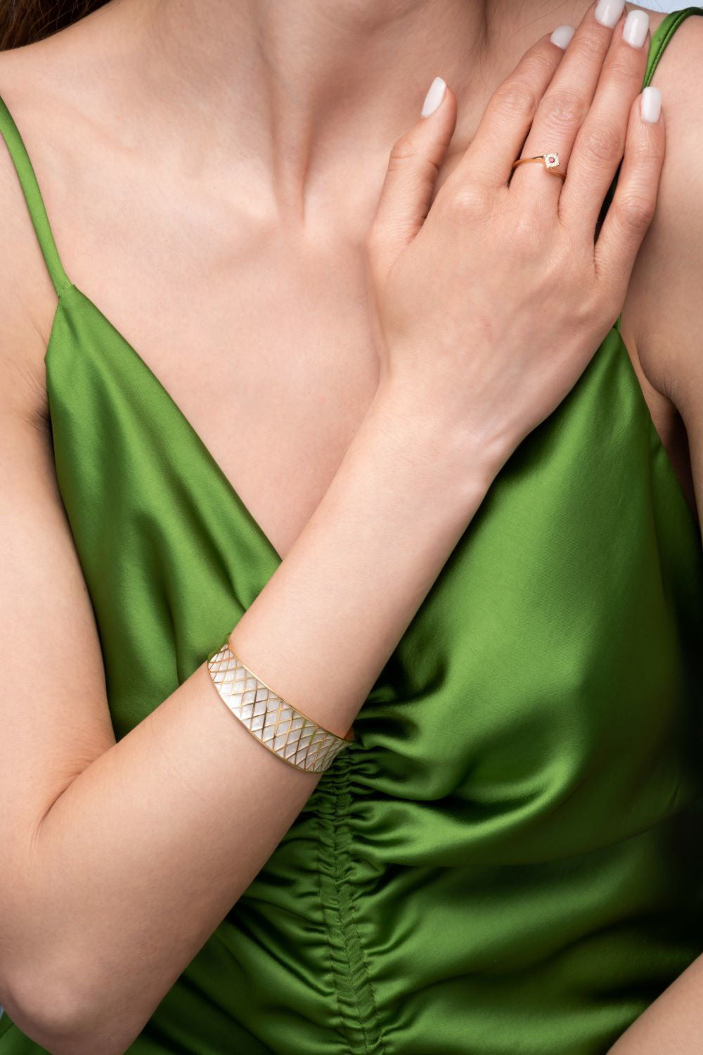 Βραχιόλι Pop 23 από επιχρυσωμένο ασήμι 925° με λευκό περλέ σμάλτο Εικόνα 3