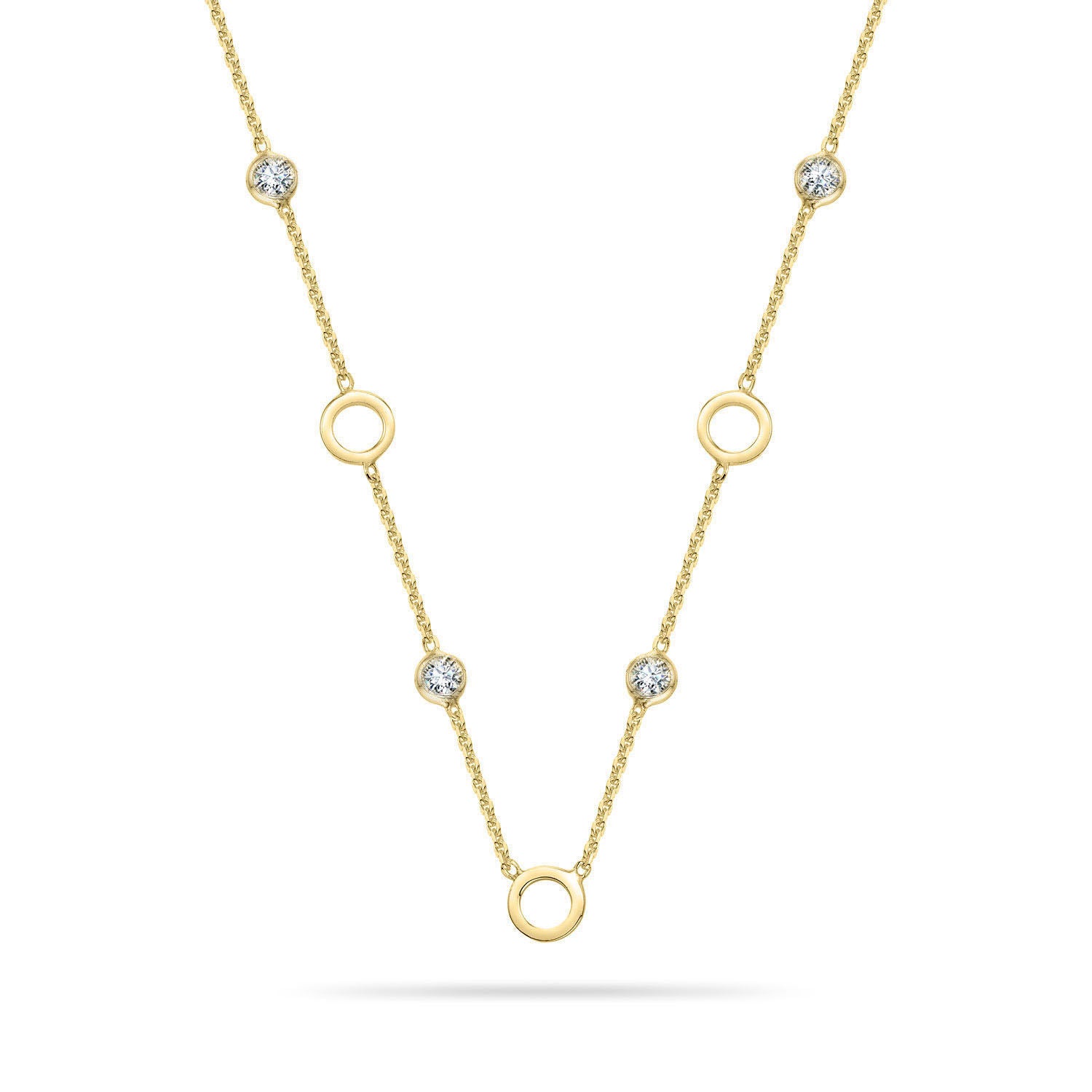 Κολιέ Reflections από επιχρυσωμένο ασήμι 925° με ζιργκόν Εικόνα 1