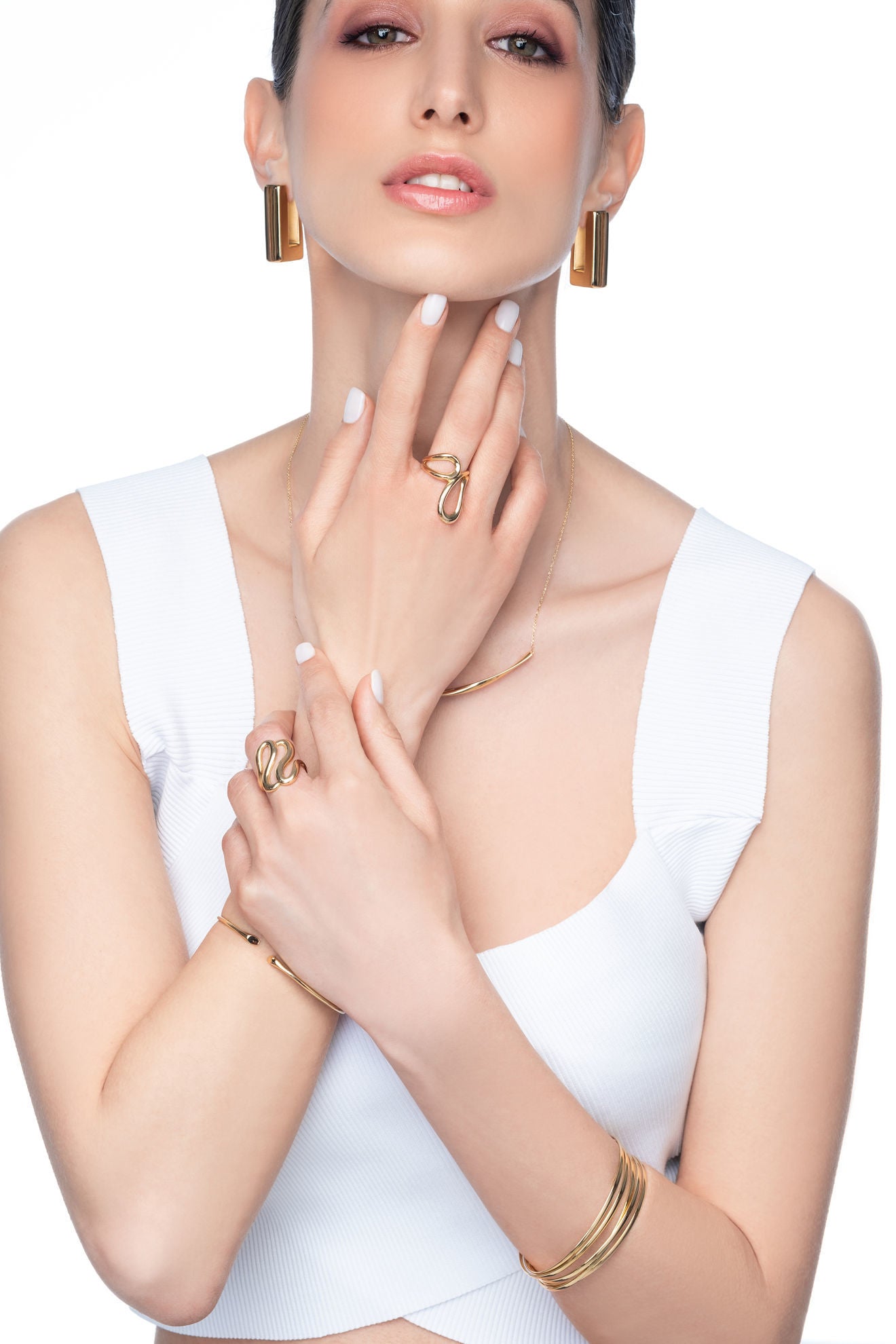 Σκουλαρίκια κρίκοι Aurum από χρυσό 18K Εικόνα 3