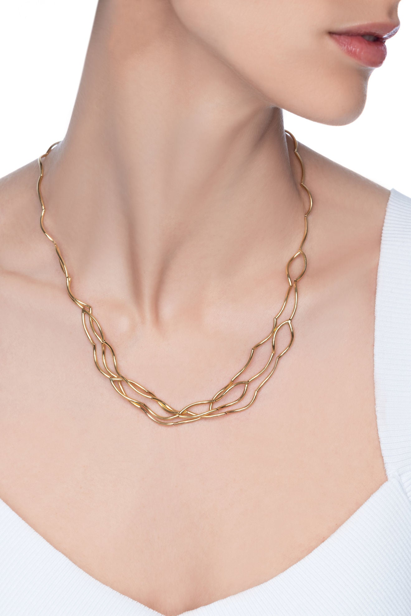 Κολιέ Aurum από χρυσό 18Κ με κούμπωμα drop σιτρίν Εικόνα 2