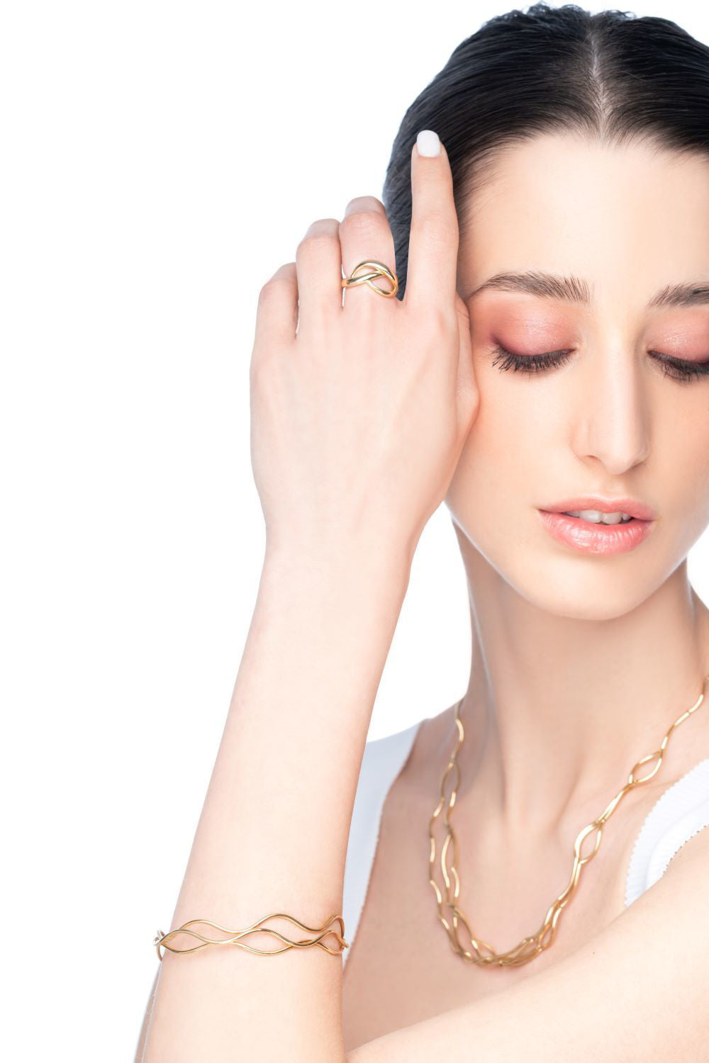 Κολιέ Aurum από χρυσό 18Κ με κούμπωμα drop σιτρίν Εικόνα 3