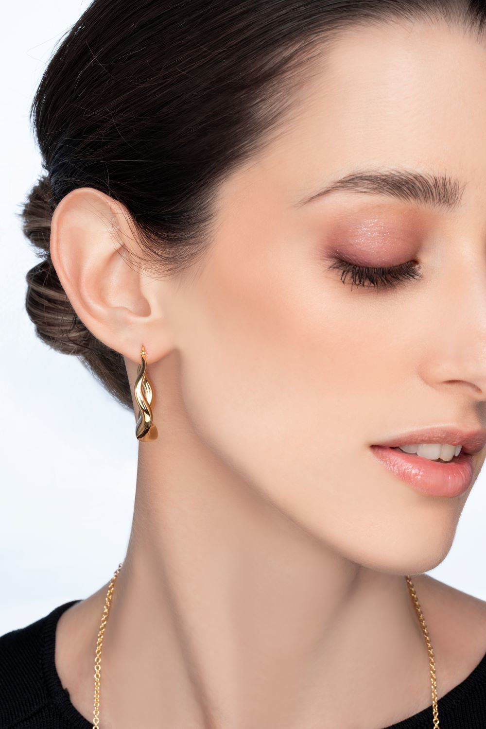 Σκουλαρίκια κρίκοι Aurum από χρυσό 18K Εικόνα 2