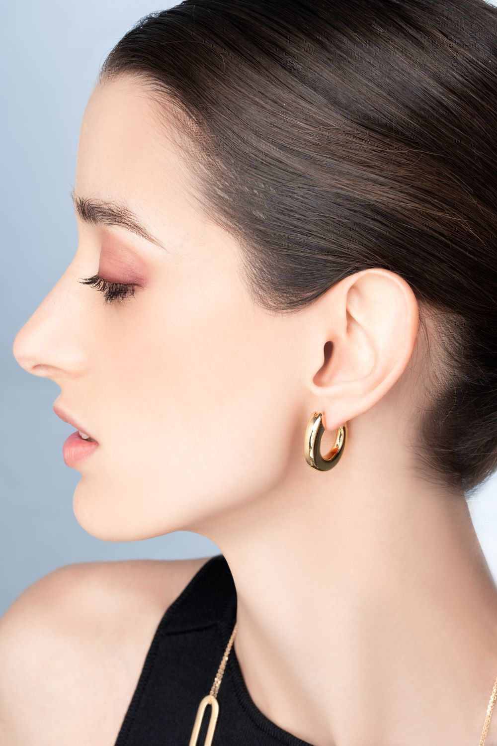 Σκουλαρίκια κρίκοι Aurum από χρυσό 18K Εικόνα 2