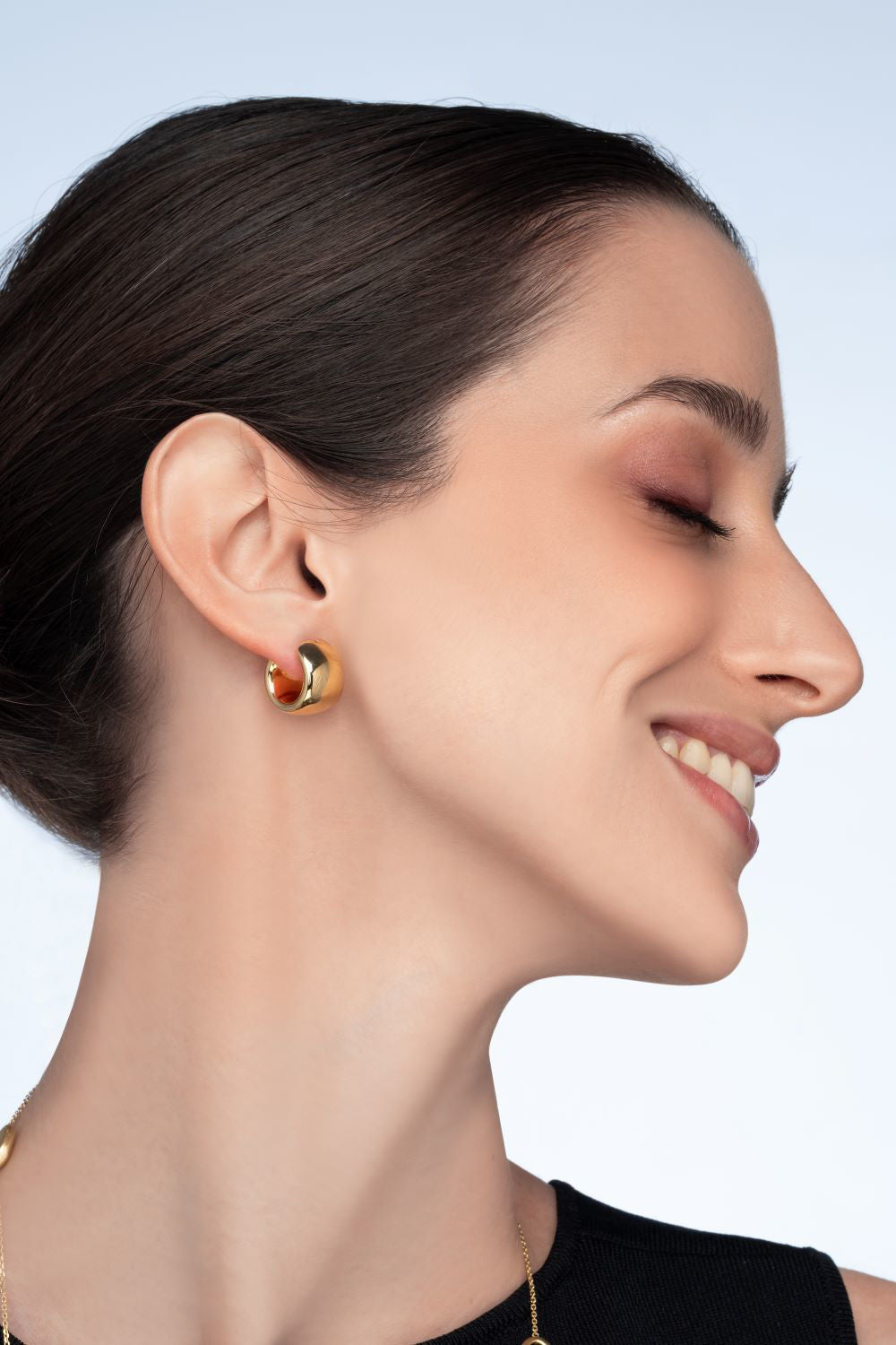 Σκουλαρίκια κρίκοι Aurum από χρυσό 18K Εικόνα 2