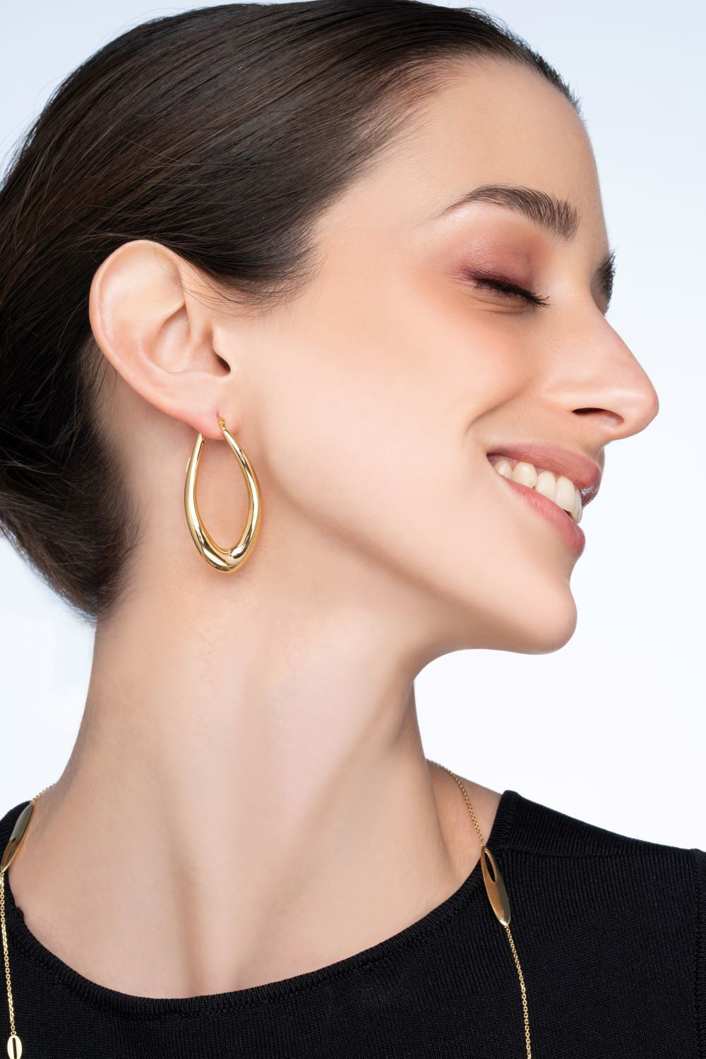 Σκουλαρίκια κρίκοι Aurum από χρυσό 18K Εικόνα 2