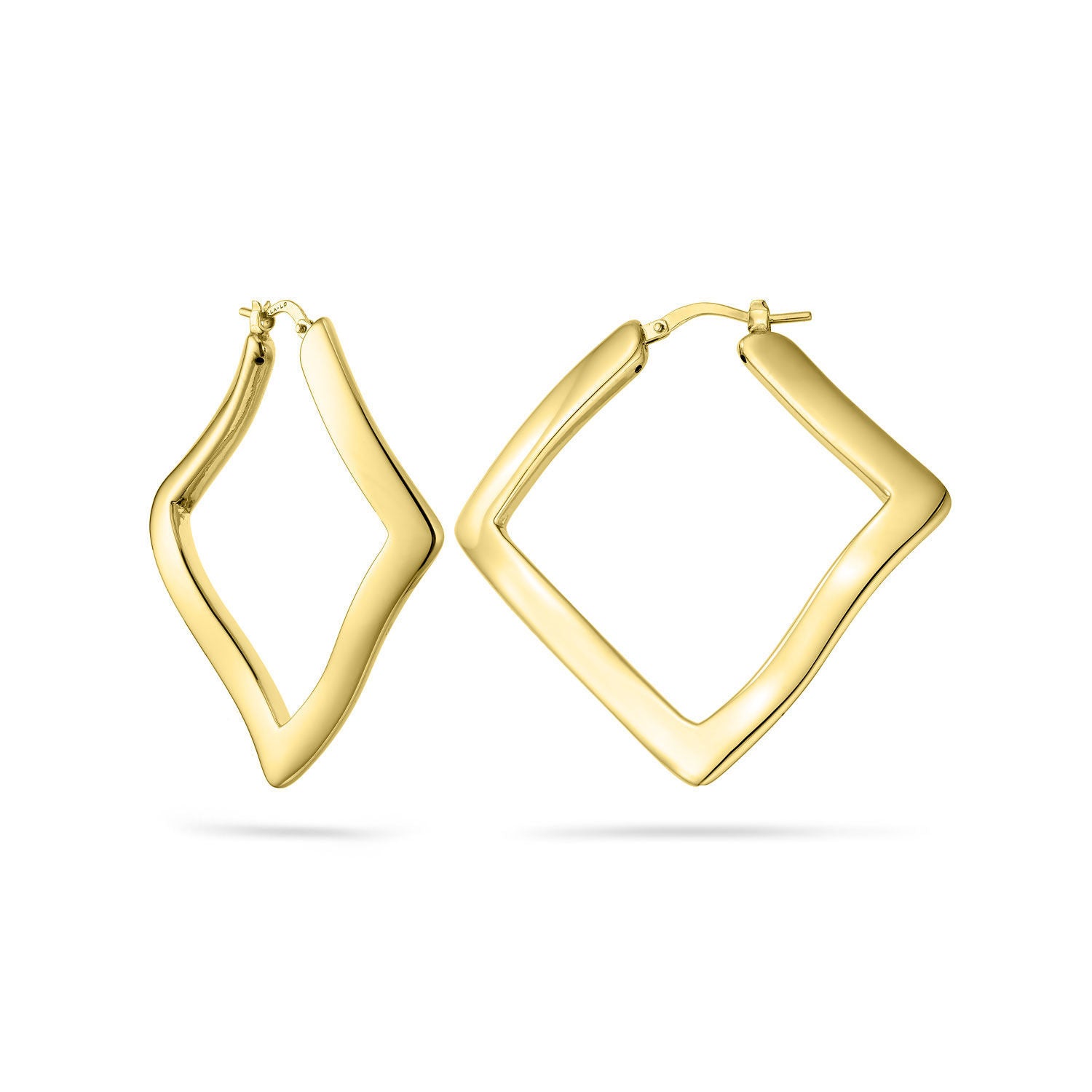 Σκουλαρίκια κρίκοι Reflections από επιχρυσωμένο ασήμι 925° Εικόνα 1