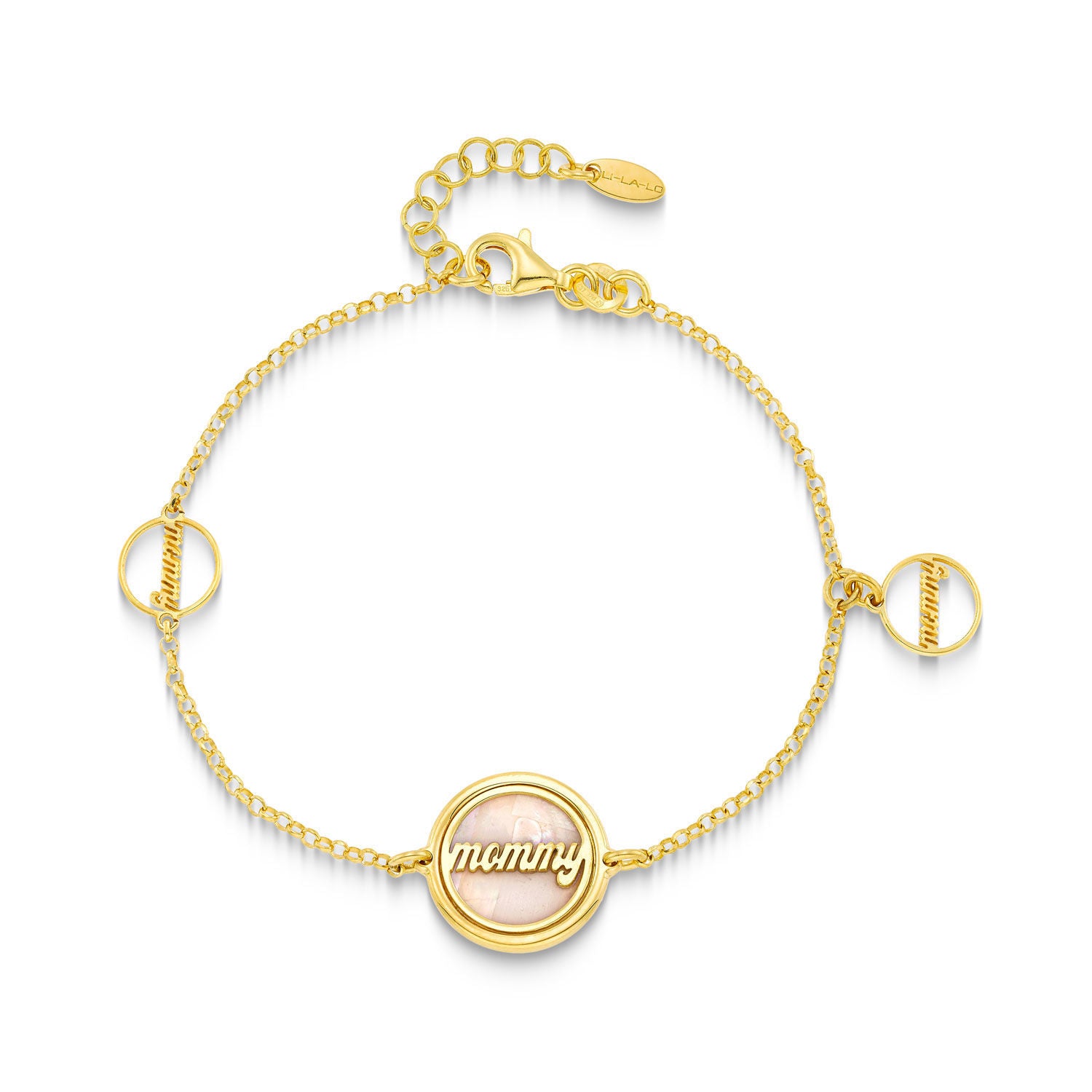 Βραχιόλι Lexis ''mommy'' από επιχρυσωμένο ασήμι 925° με φίλντισι Εικόνα 1