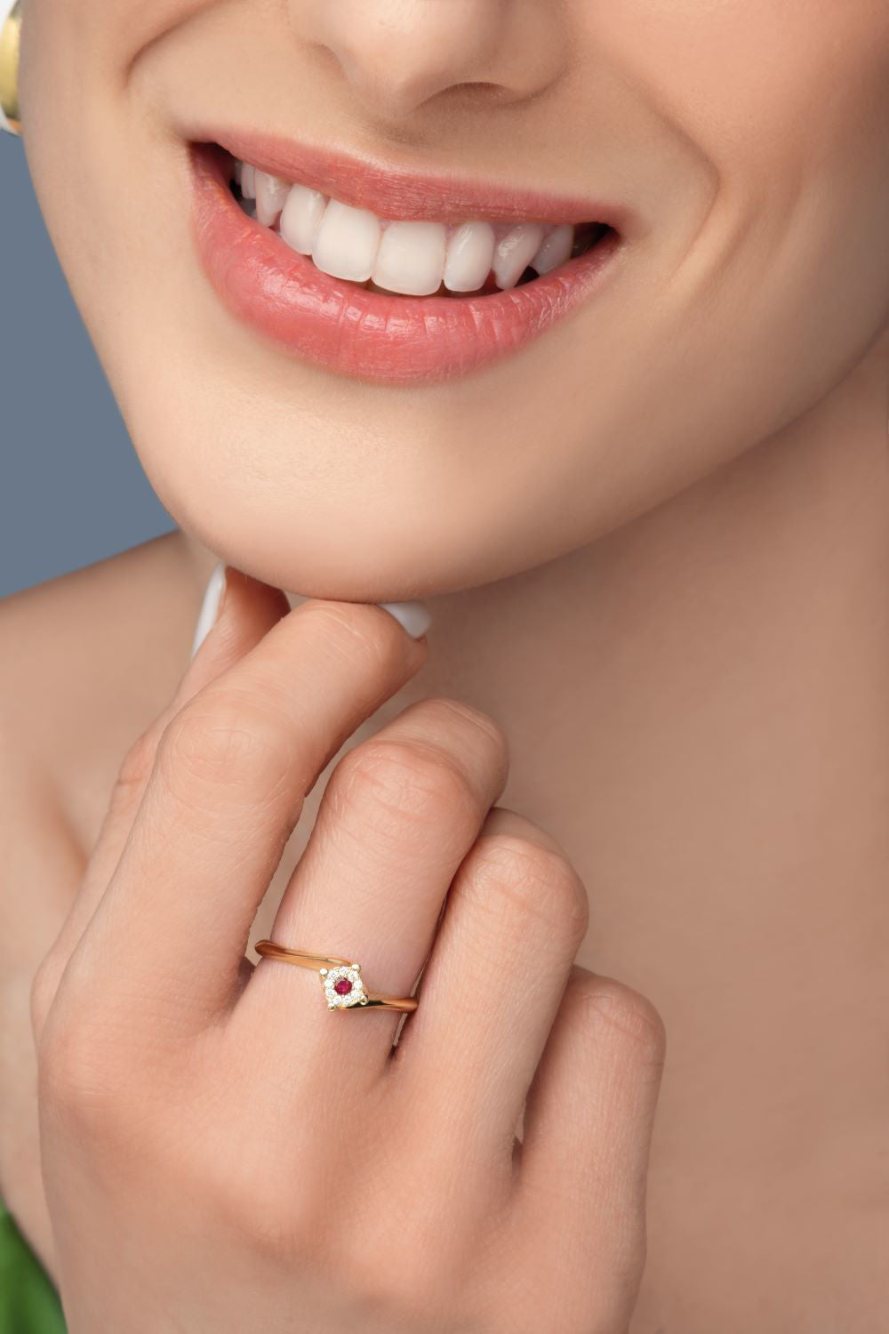 Δαχτυλίδι Gems από χρυσό 18K με ρουμπίνι και διαμάντια μπριγιάν Εικόνα 2