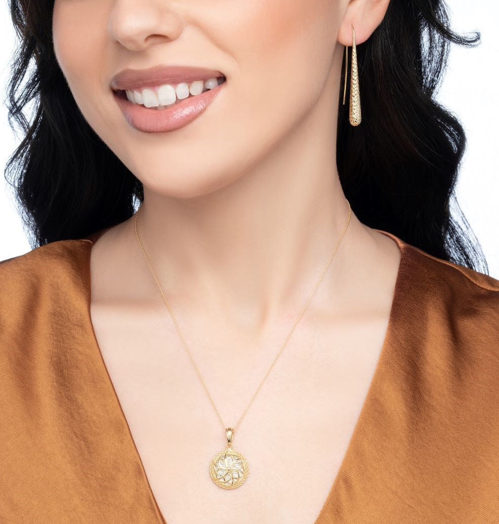 Μενταγιόν Arabesque από χρυσό και λευκό χρυσό 18K Εικόνα 2