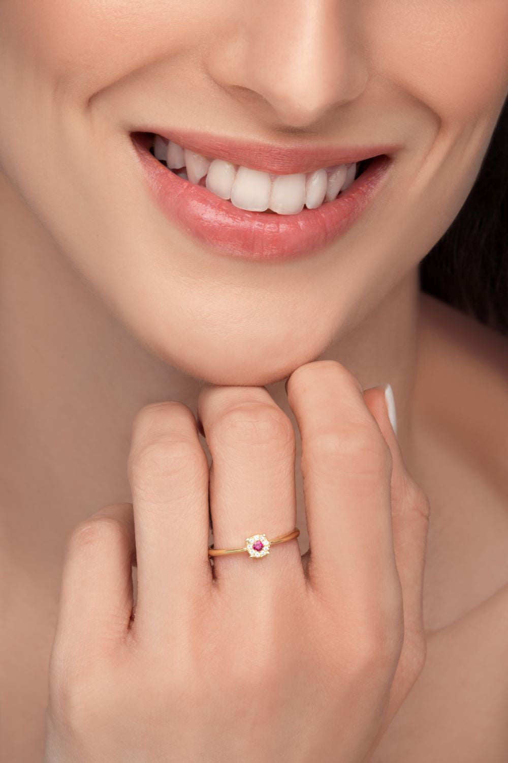 Δαχτυλίδι Gems από χρυσό 18K με ρουμπίνι και διαμάντια μπριγιάν Εικόνα 2