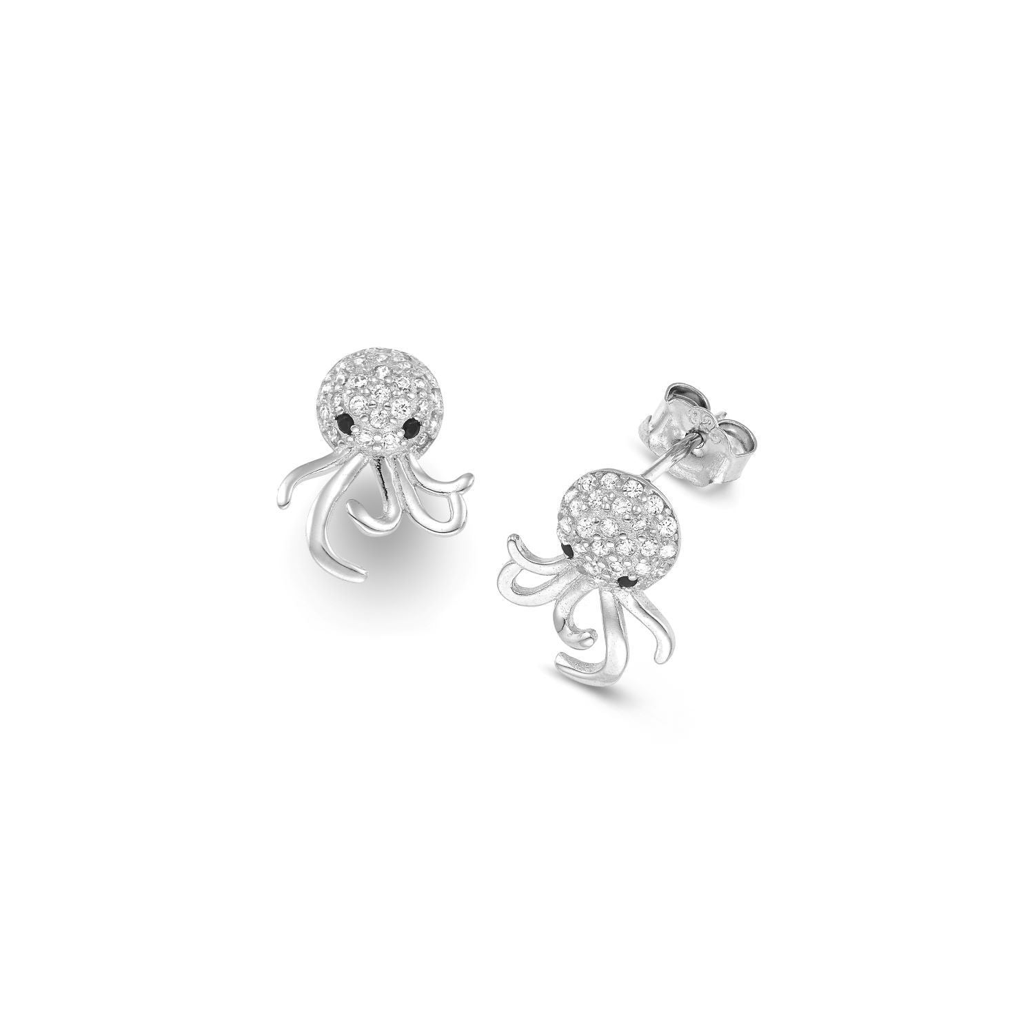 Σκουλαρίκια Symbols Χταποδάκι από επιροδιωμένο ασήμι 925° με ζιργκόν Εικόνα 1