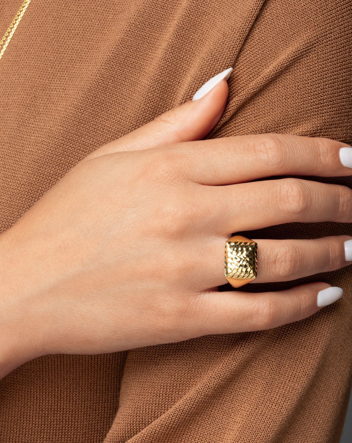 Δαχτυλίδι Artisanal από επιχρυσωμένο ασήμι 925° Εικόνα 2