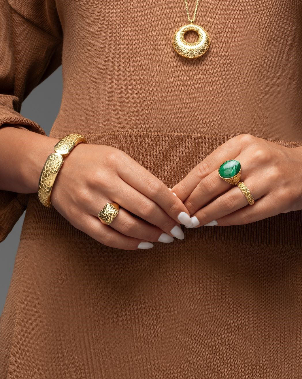 Δαχτυλίδι Artisanal από επιχρυσωμένο ασήμι 925° Εικόνα 3