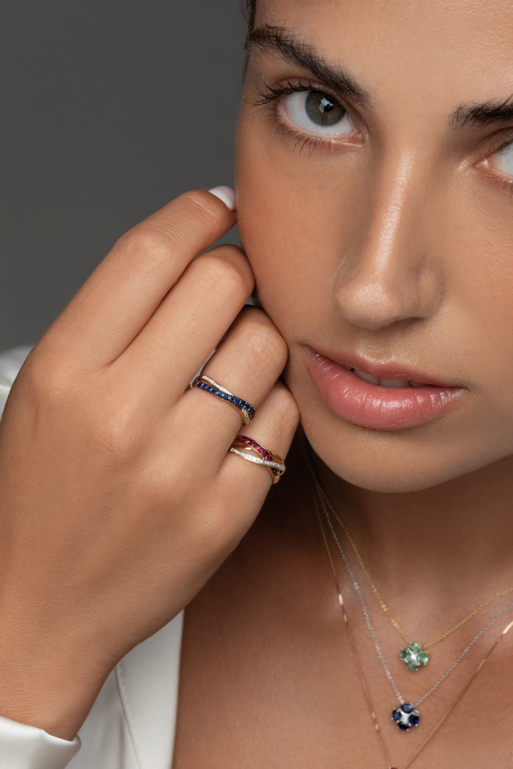 Δαχτυλίδι Gems από χρυσό 18K με ρουμπίνια και διαμάντια μπριγιάν Εικόνα 2