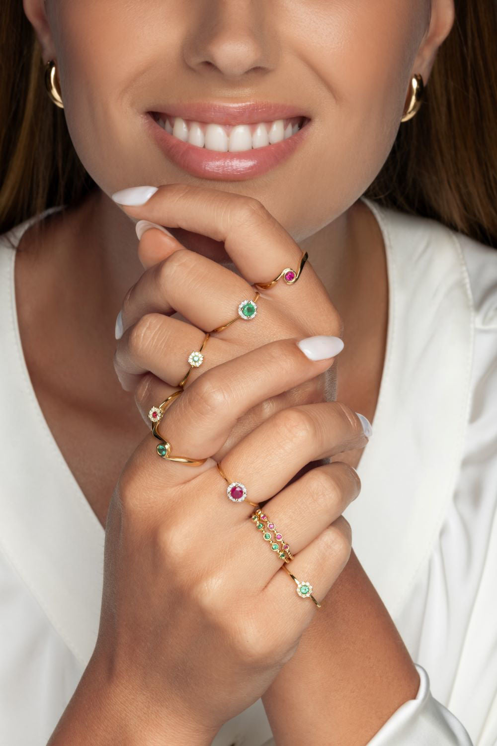 Δαχτυλίδι Gems από χρυσό 18K με σμαράγδι Εικόνα 2