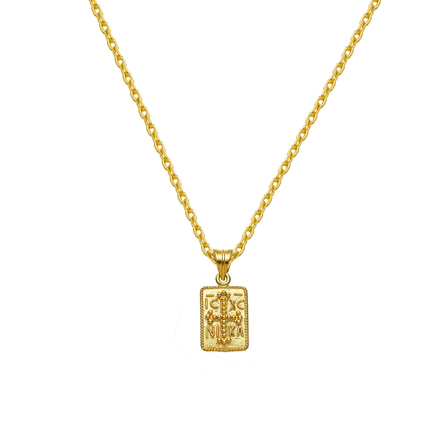 Φυλαχτό Κωνσταντινάτο διπλής όψεως από επιχρυσωμένο ασήμι 925° Εικόνα 2