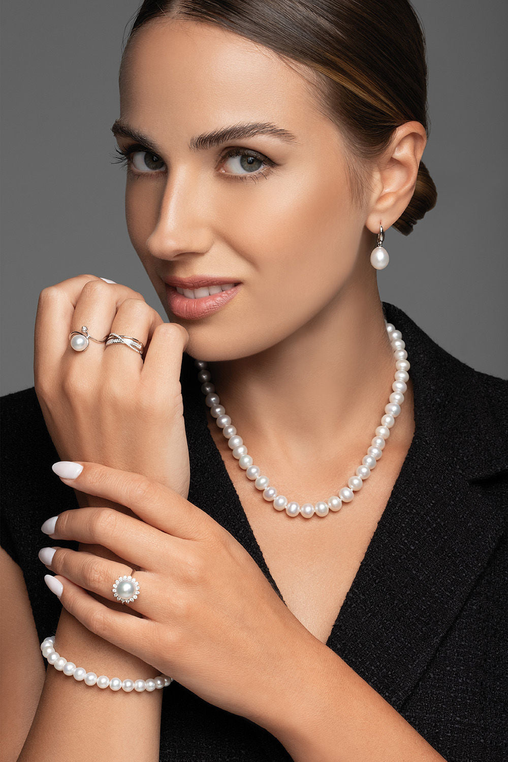 Βραχιόλι Pearls από λευκό χρυσό 18K με freshwater pearls Εικόνα 3