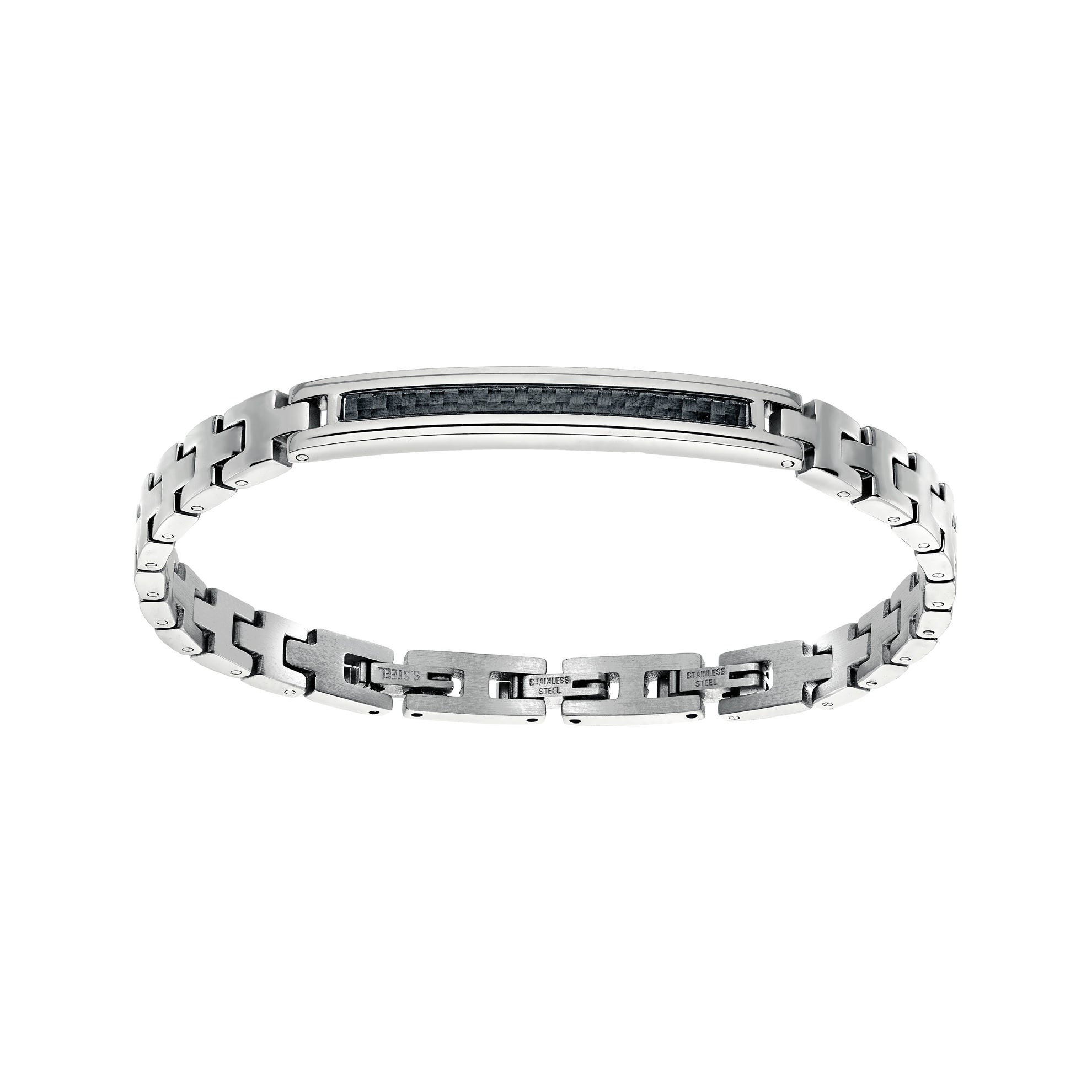 Ανδρικό βραχιόλι Ταυτότητα από ατσάλι με καουτσούκ Εικόνα 1