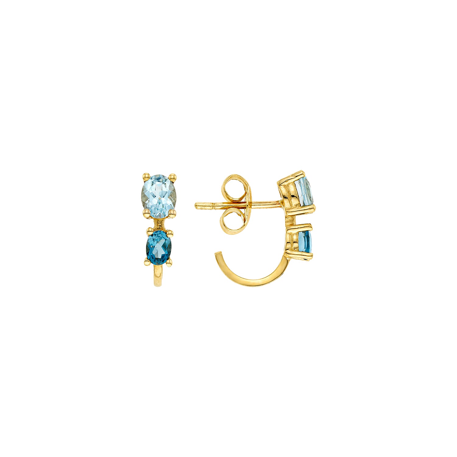 Σκουλαρίκια Secret Garden από χρυσό 14K με London blue topaz και blue topaz Εικόνα 1