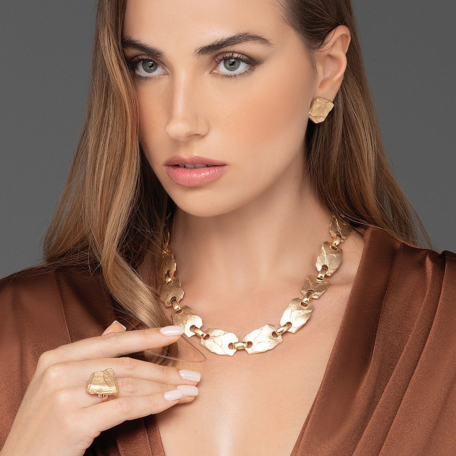 Δαχτυλίδι Terra από επιχρυσωμένο ασήμι 925° Εικόνα 3