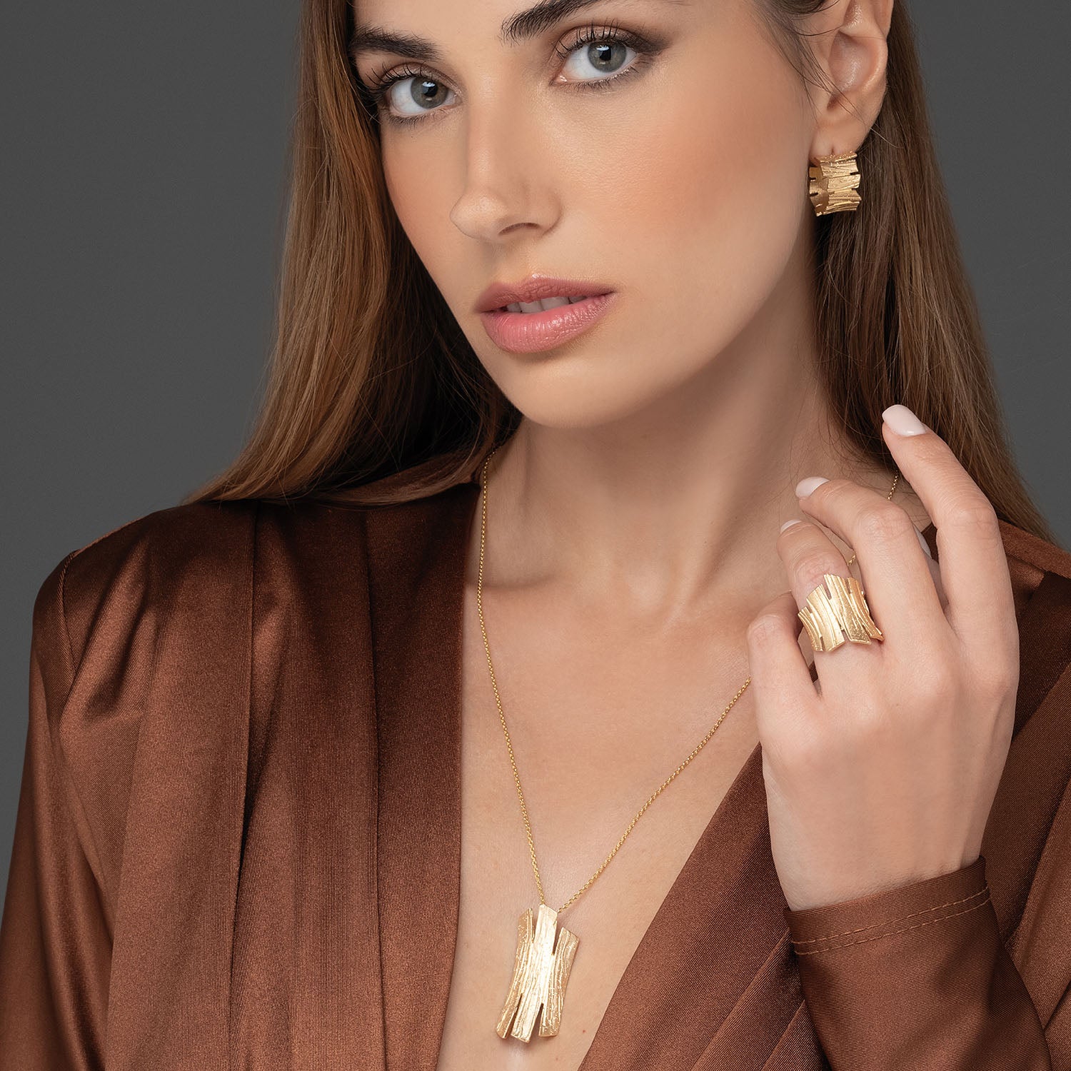 Δαχτυλίδι Terra από επιχρυσωμένο ασήμι 925° Εικόνα 3