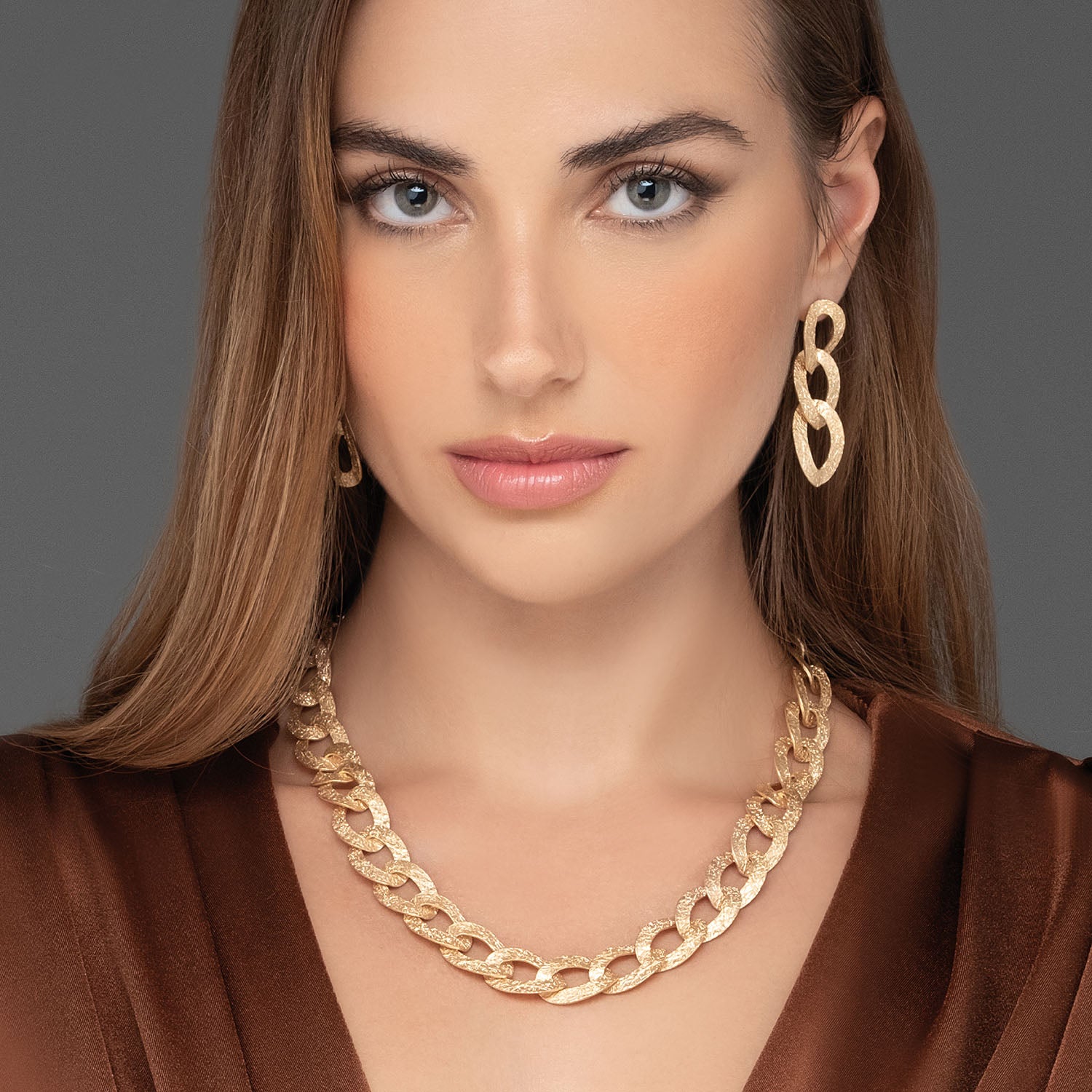 Κολιέ Terra από επιχρυσωμένο ασήμι 925° Εικόνα 3