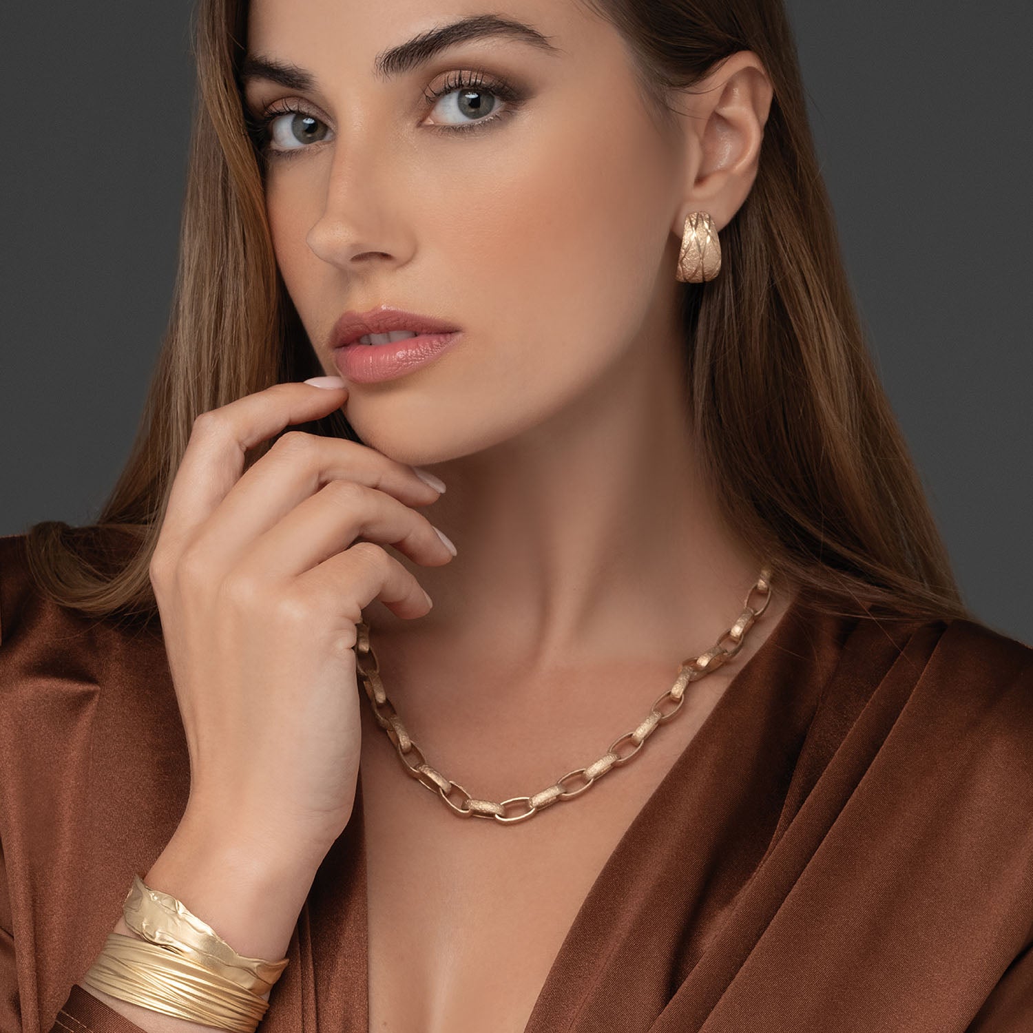 Κολιέ Terra από επιχρυσωμένο ασήμι 925° Εικόνα 3