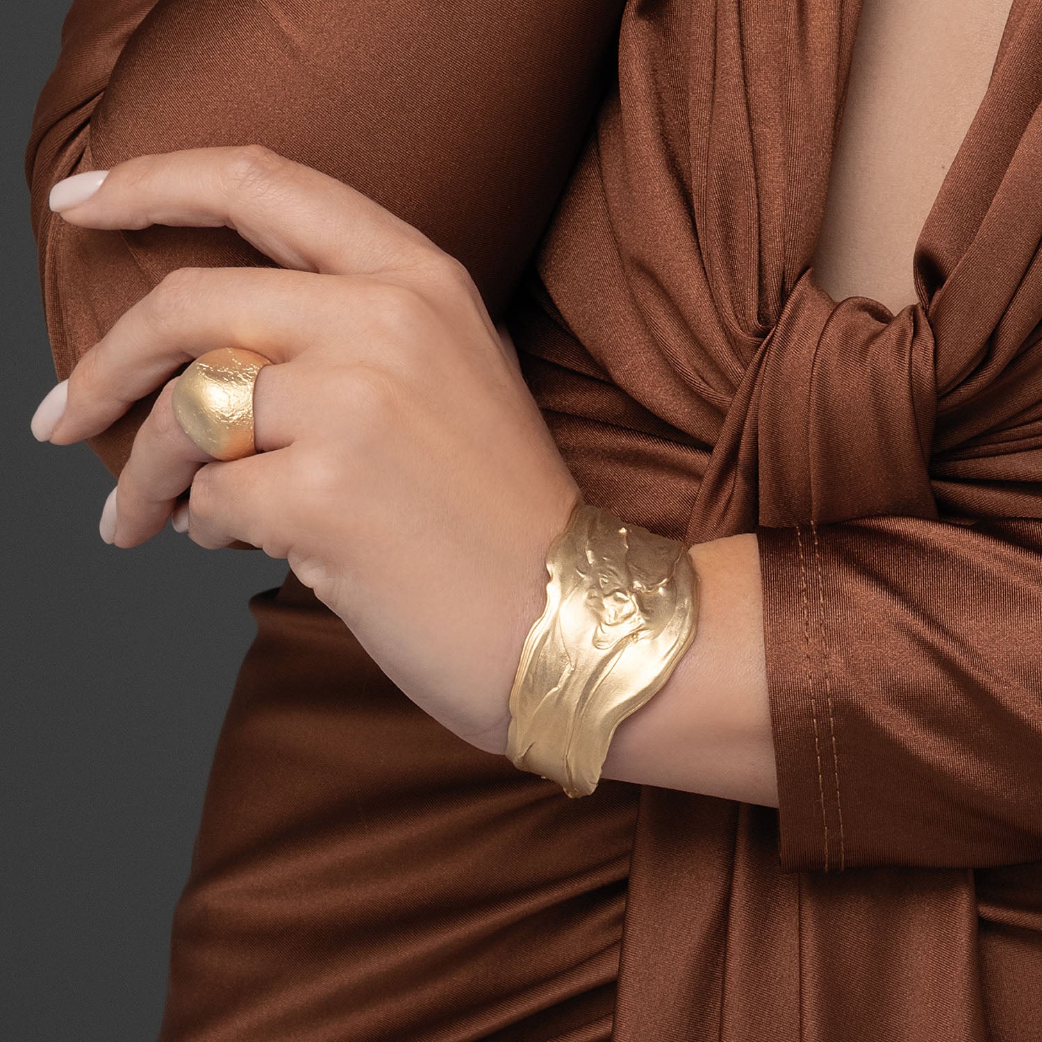 Βραχιόλι Terra από ματ επιχρυσωμένο ασήμι 925° Εικόνα 2