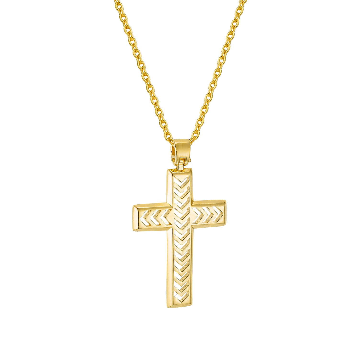 Σταυρός Artisanal από επιχρυσωμένο ασήμι 925° Εικόνα 1