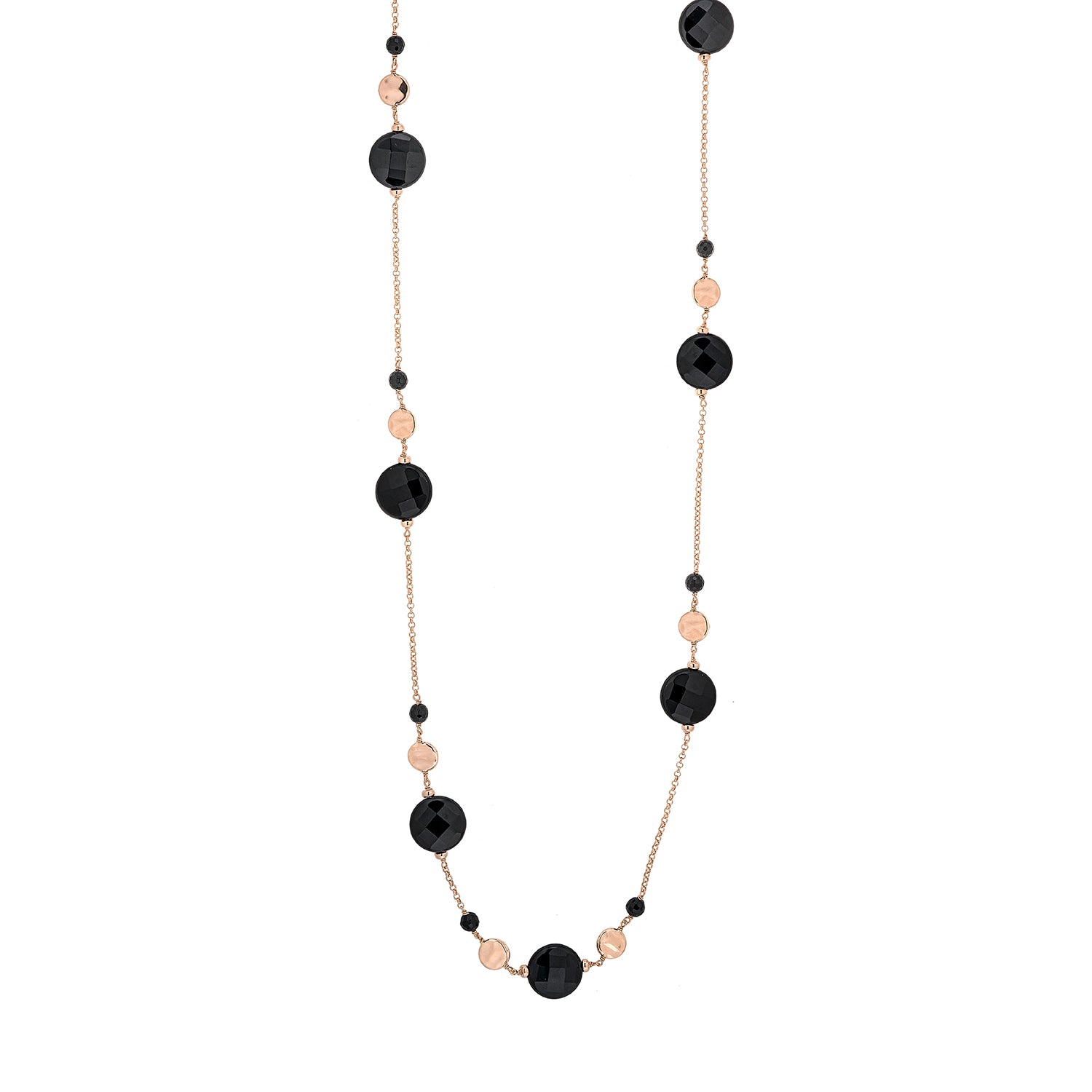 Κολιέ Swing από ροζ επιχρυσωμένο ασήμι 925° με αχάτη Εικόνα 1