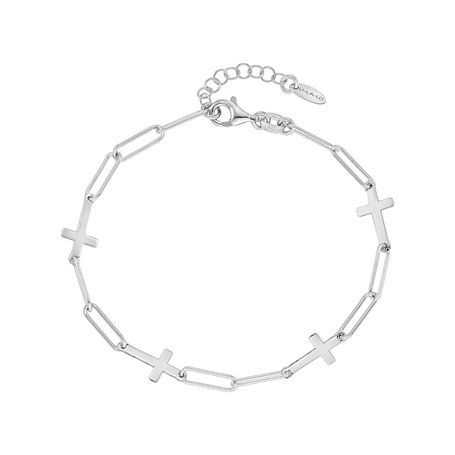 Βραχιόλι αλυσίδα Σταυροί από επιροδιωμένο ασήμι 925° Εικόνα 1