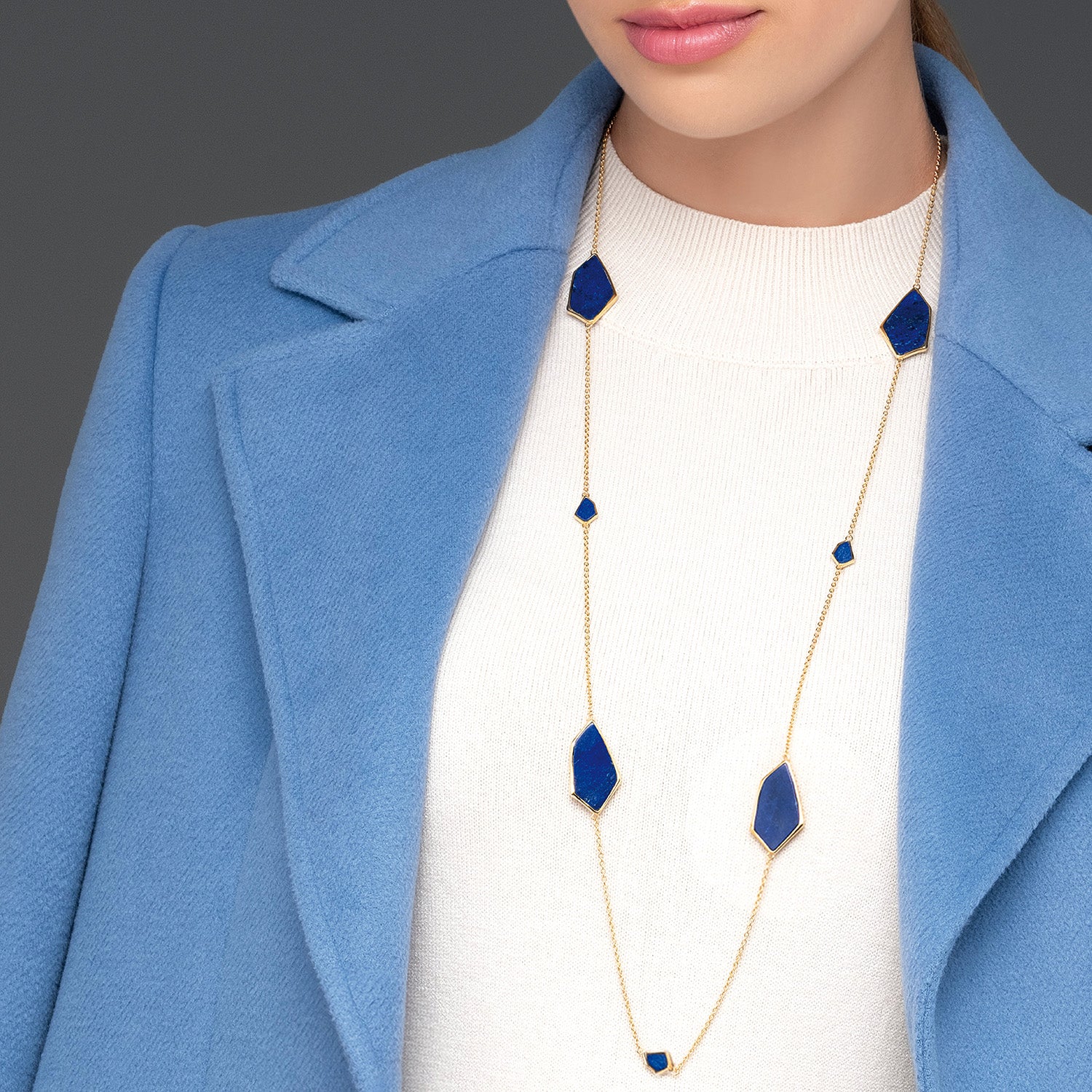 Κολιέ Iris από επιχρυσωμένο ασήμι 925° με λάπις λάζουλι Εικόνα 3