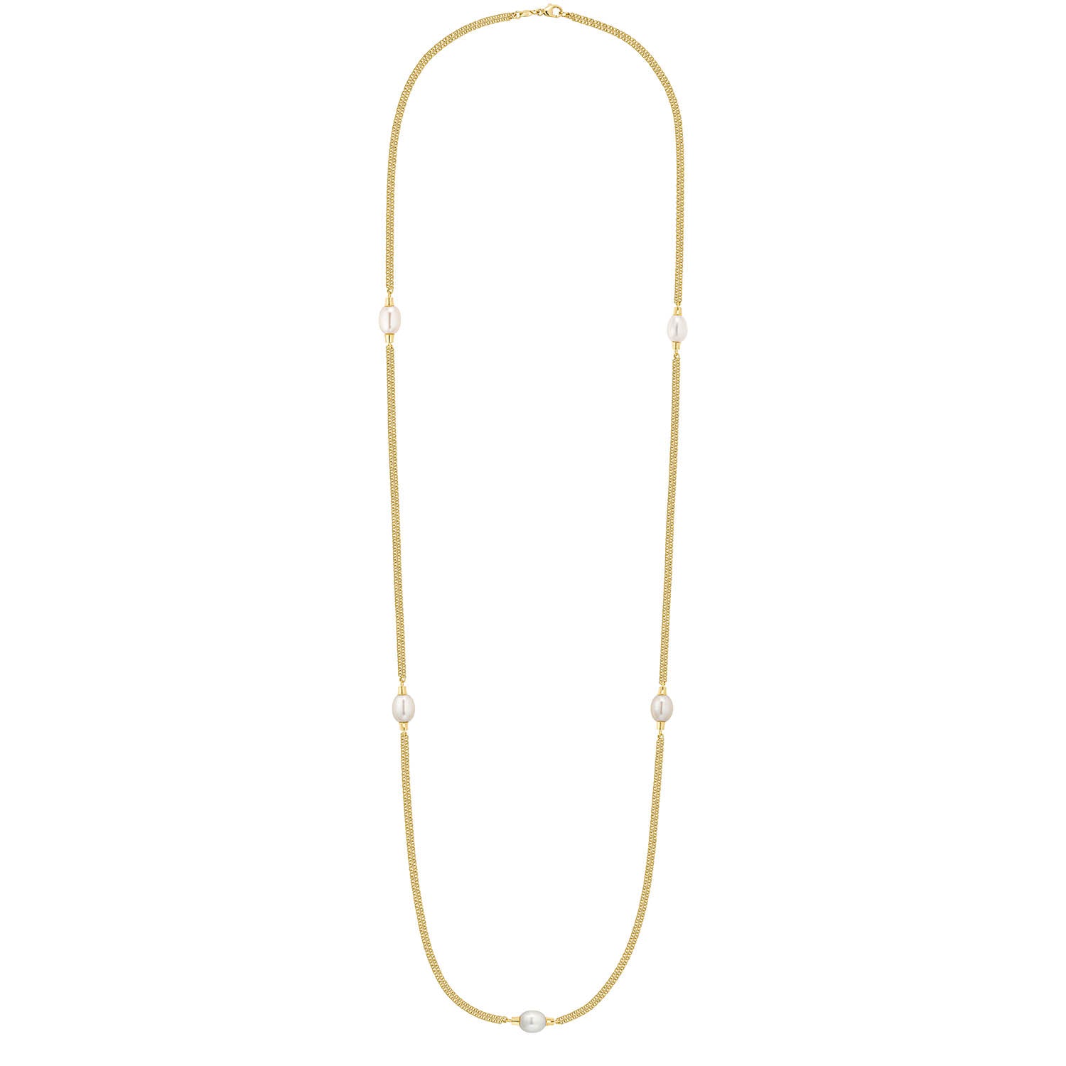 Κολιέ Skin από επιχρυσωμένο ασήμι 925° με freshwater pearls Εικόνα 3