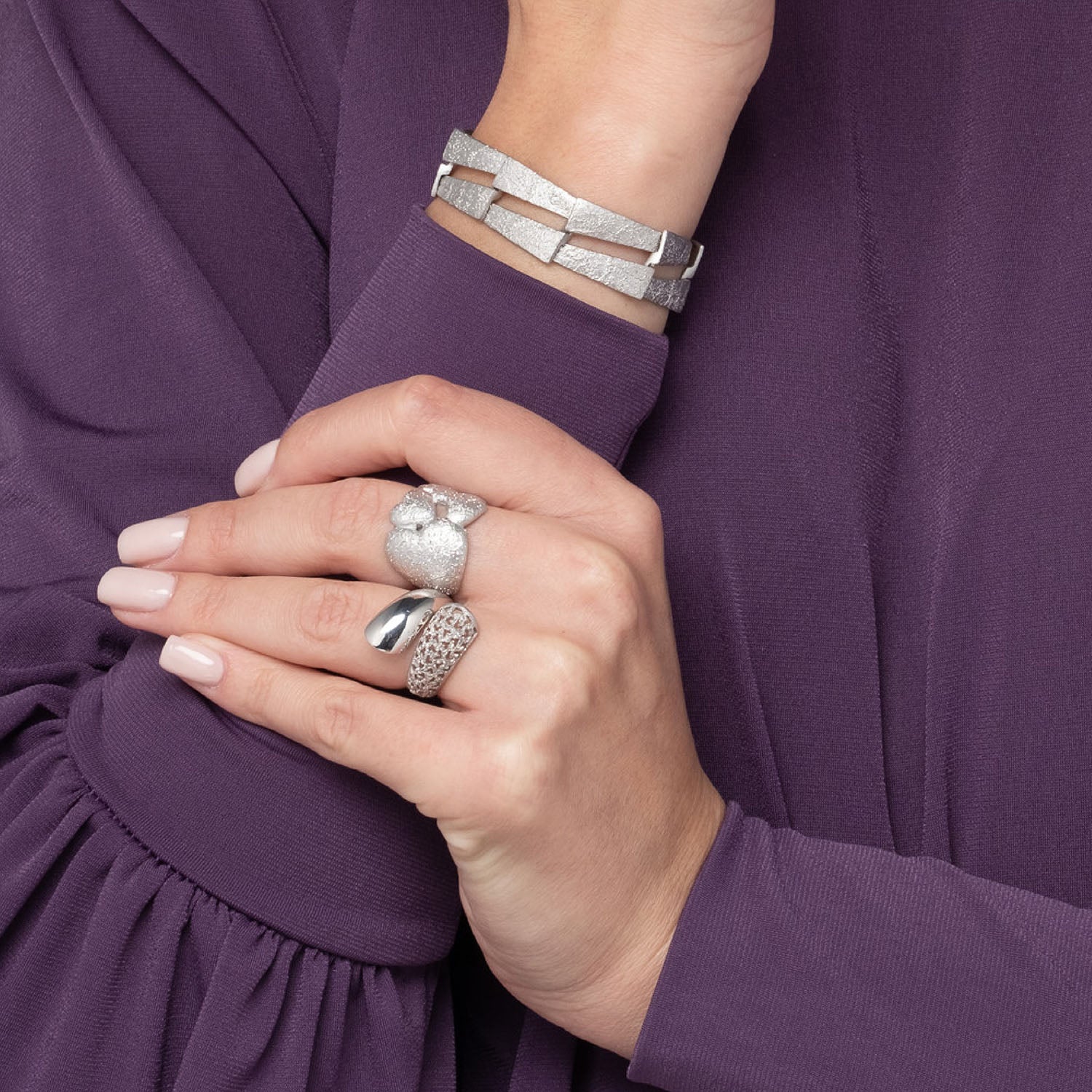 Δαχτυλίδι Terra από επιροδιωμένο ασήμι 925° Εικόνα 3