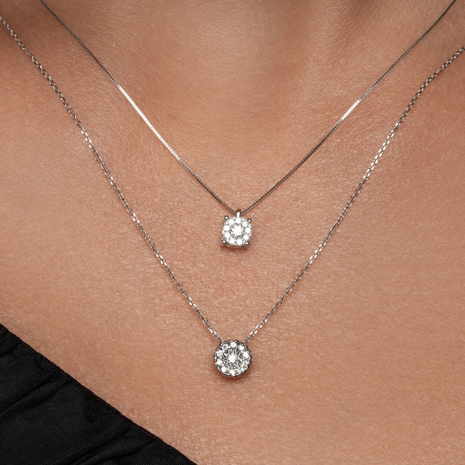 Κολιέ Diamonds από λευκό χρυσό 18K με διαμάντια μπριγιάν Εικόνα 2