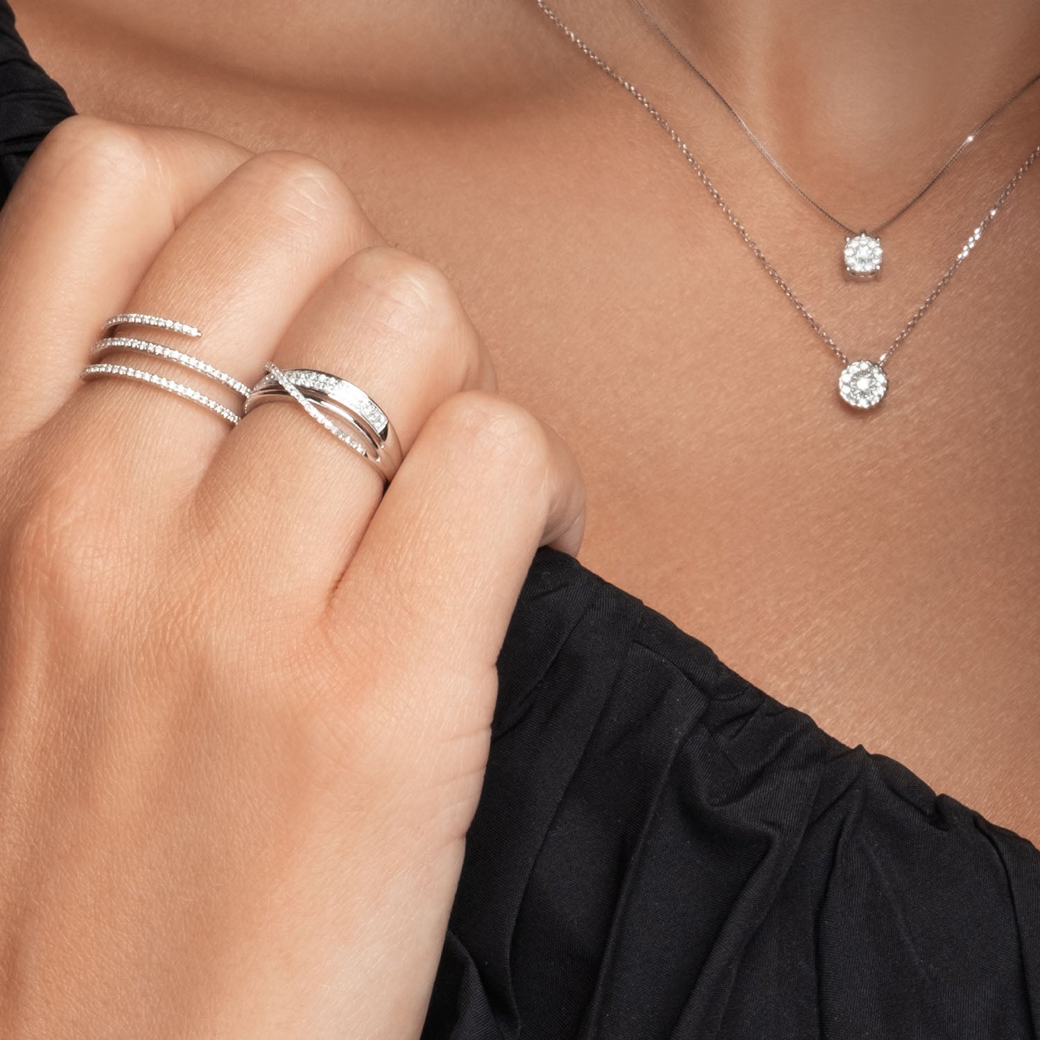 Δαχτυλίδι Diamonds από λευκό χρυσό 18K με διαμάντια μπριγιάν Εικόνα 2