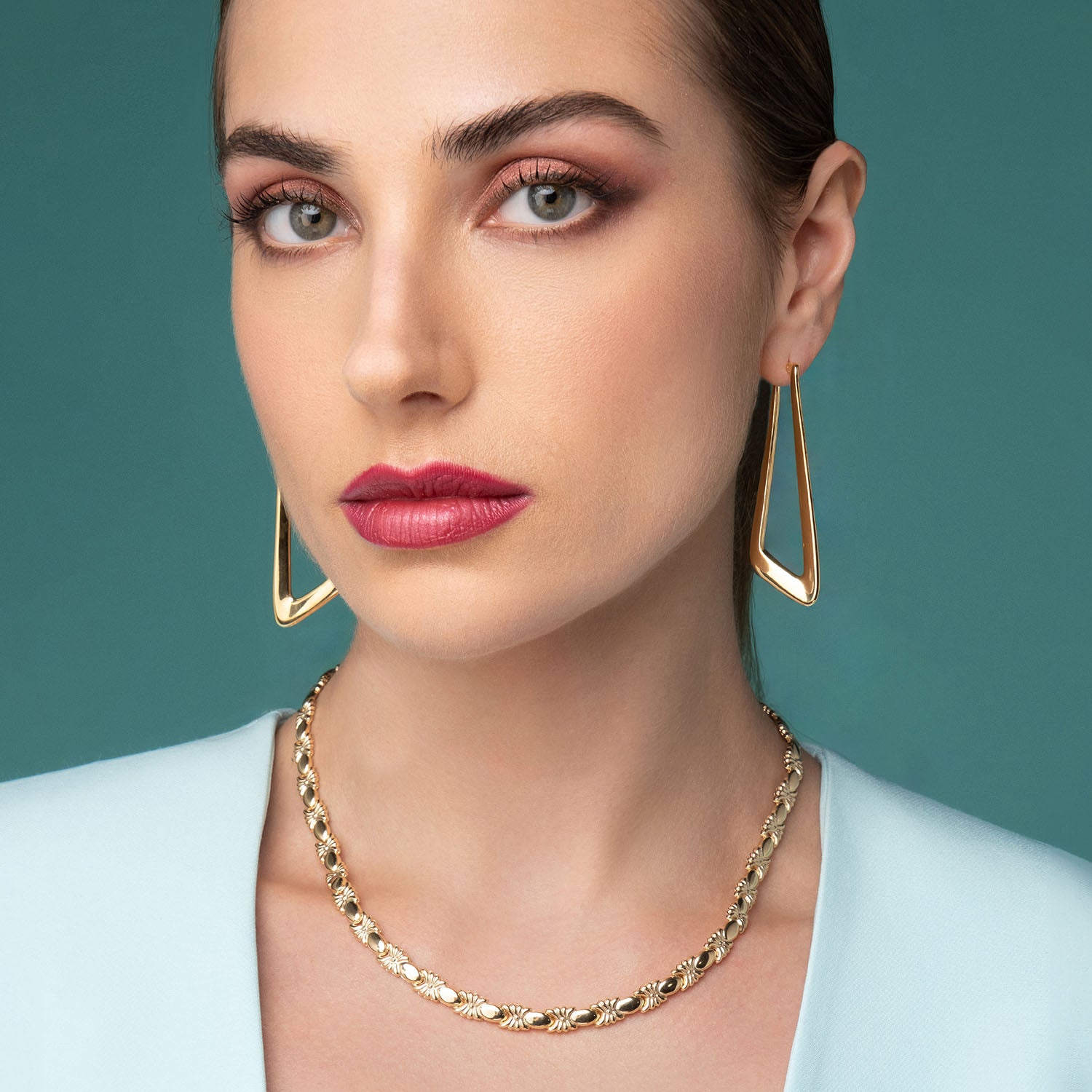 Σκουλαρίκια κρίκοι Reflections από επιχρυσωμένο ασήμι 925° Εικόνα 2