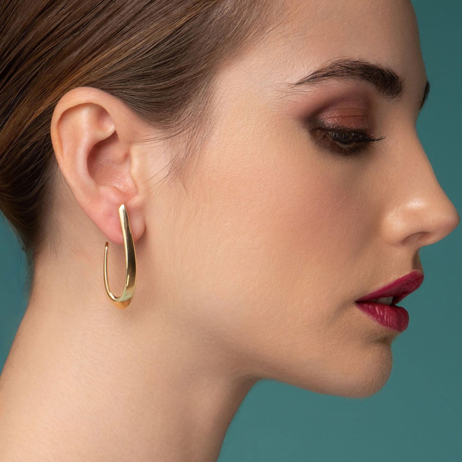 Σκουλαρίκια κρίκοι Reflections από επιχρυσωμένο ασήμι 925° Εικόνα 2