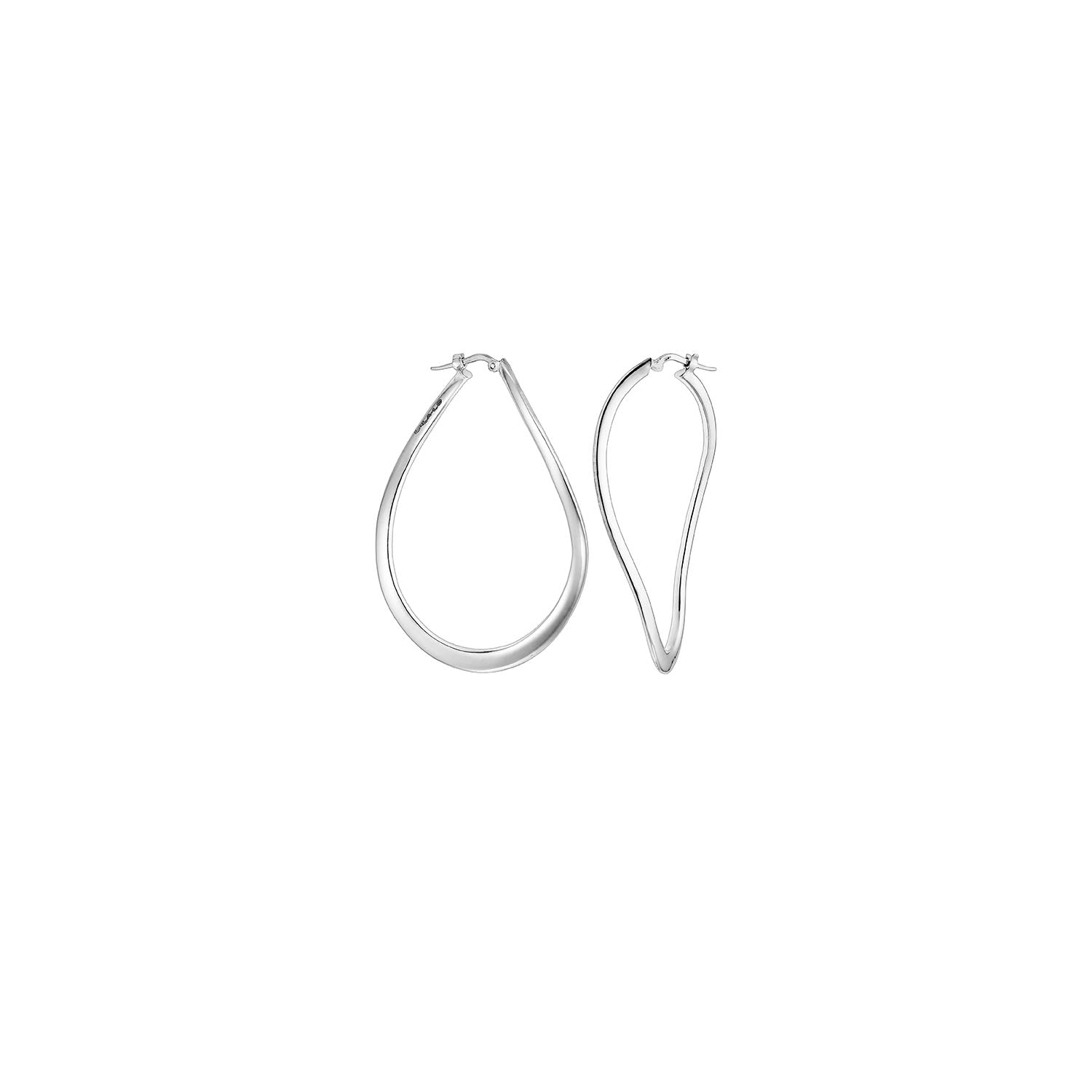 Σκουλαρίκια κρίκοι Reflections από επιροδιωμένο ασήμι 925° Εικόνα 1