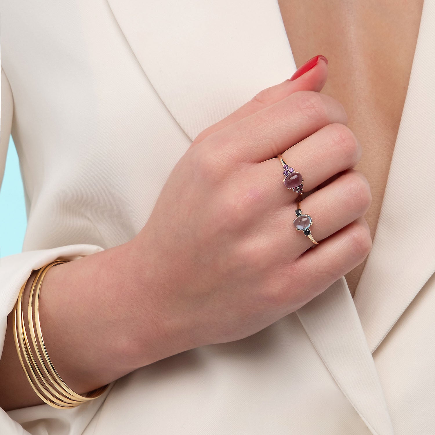 Δαχτυλίδι Secret Garden από χρυσό 14K με αμέθυστο Εικόνα 3