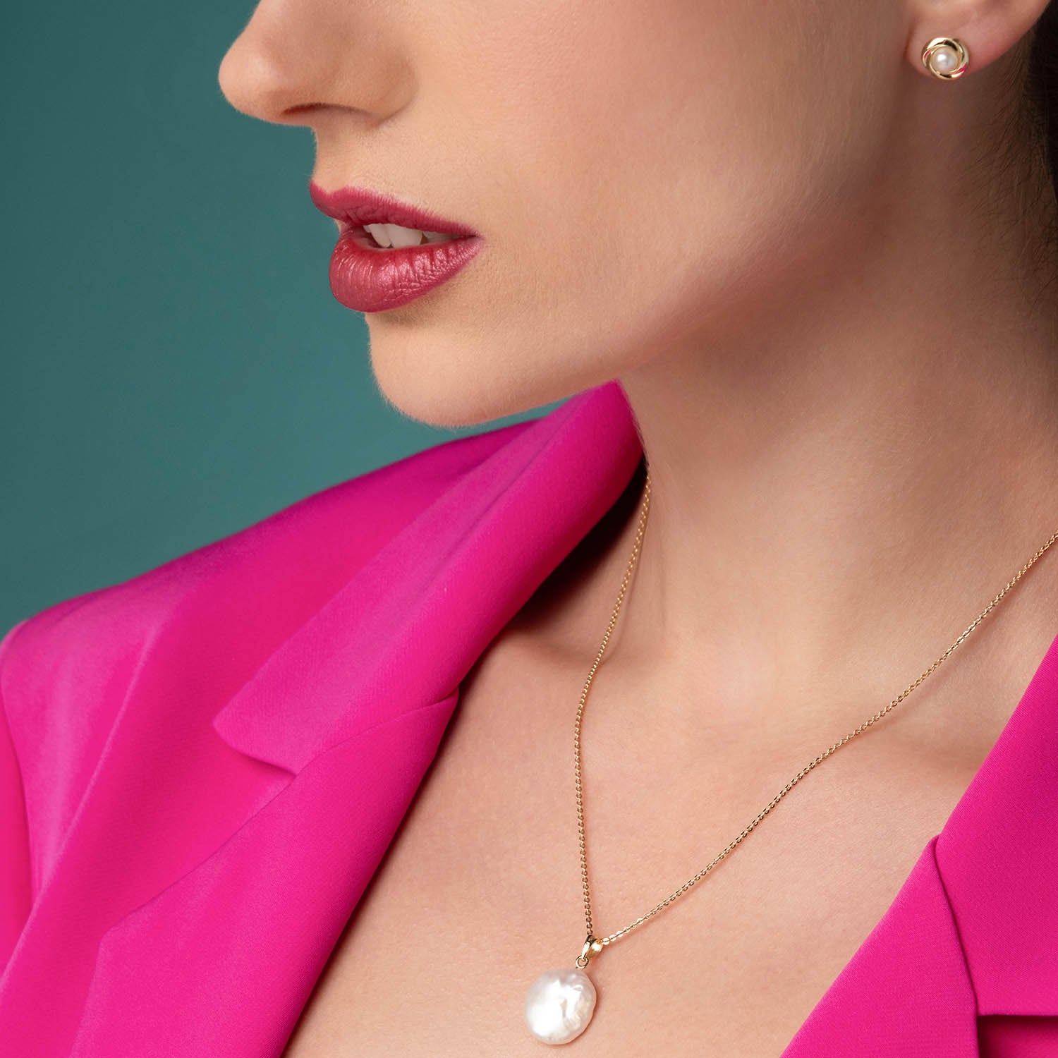 Σκουλαρίκια Pearls από επιχρυσωμένο ασήμι 925° με freshwater pearls Εικόνα 3
